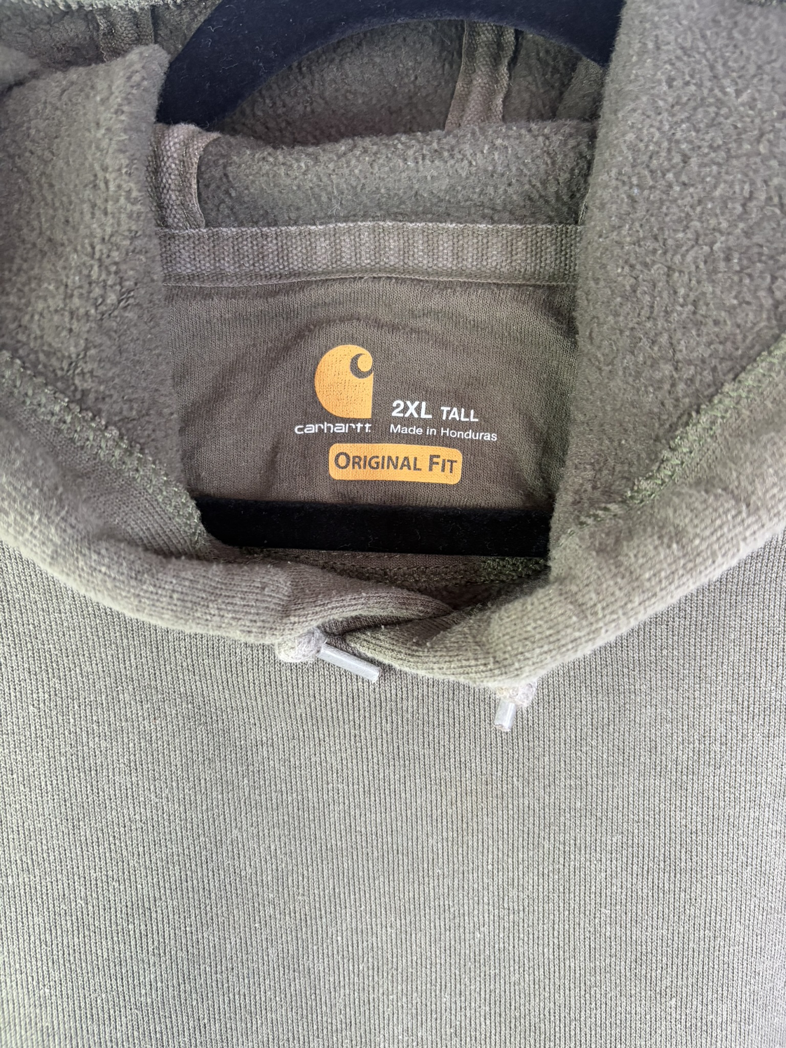 Carhartt Olive Green Hoodie 2XL Tall Original Fit image 4