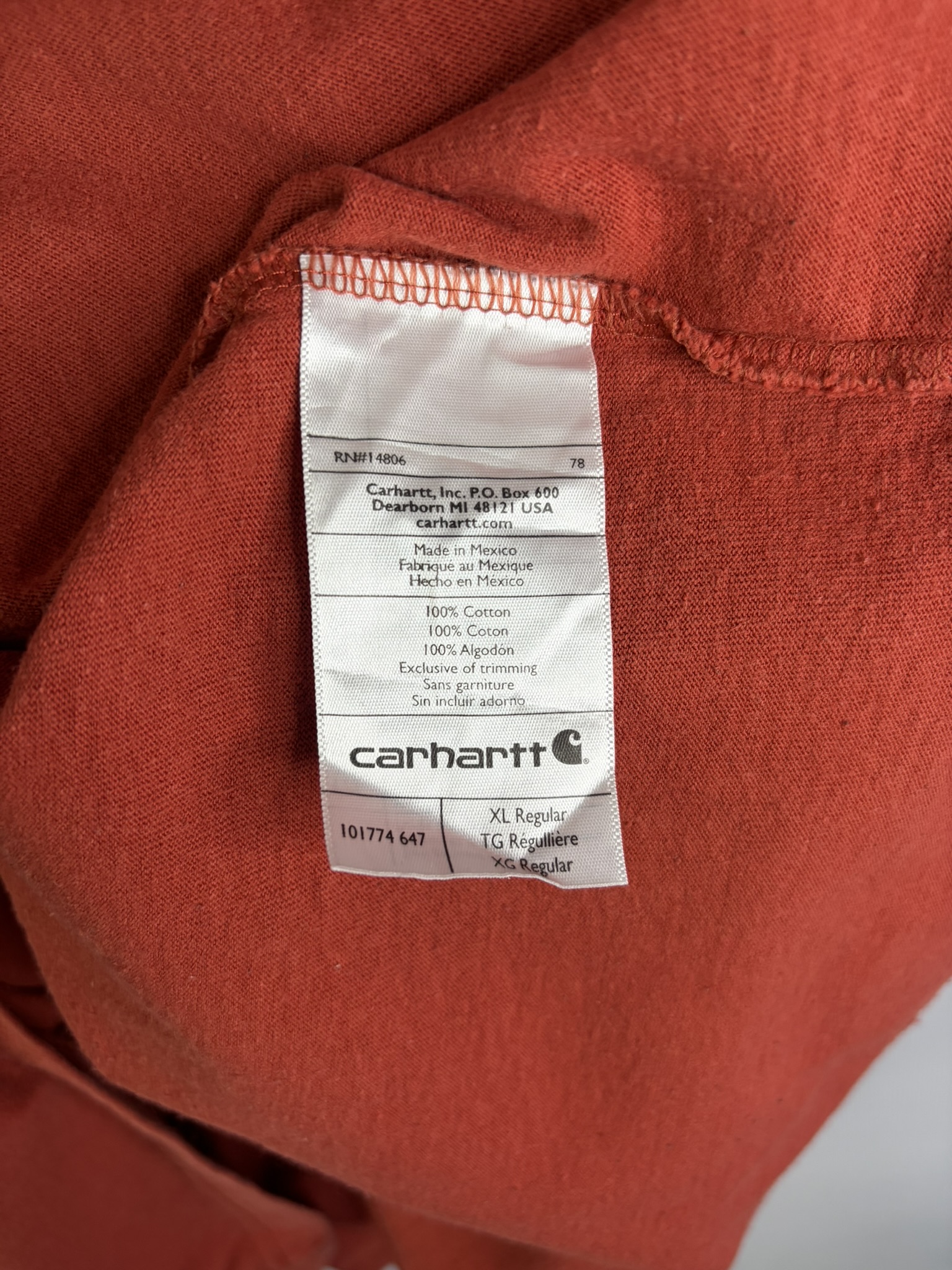 Carhartt Rust Orange Camouflage Logo Long Sleeve T-Shirt XL image 4