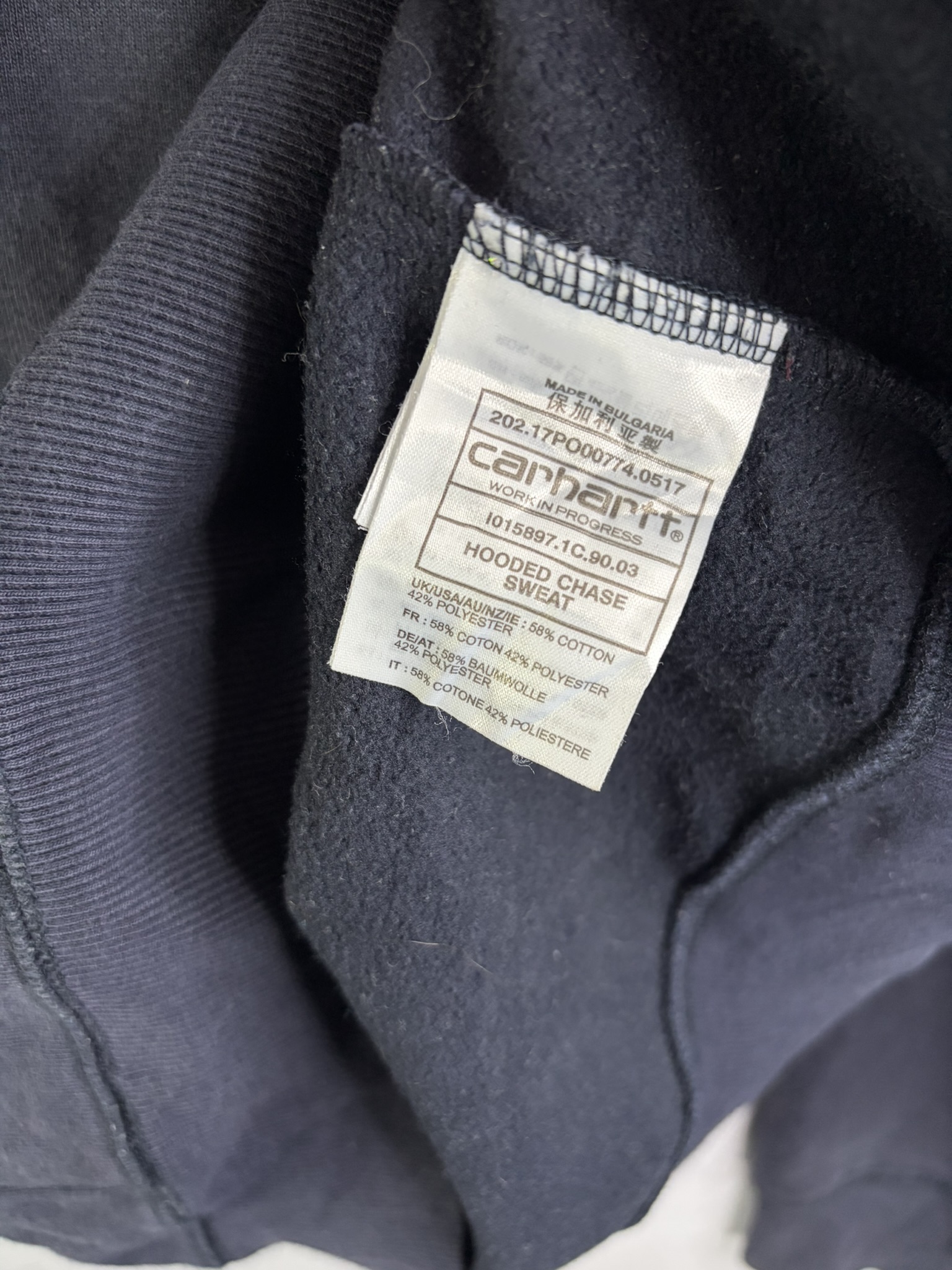 Carhartt Dark Grey Hooded Chase Sweat XL image 4