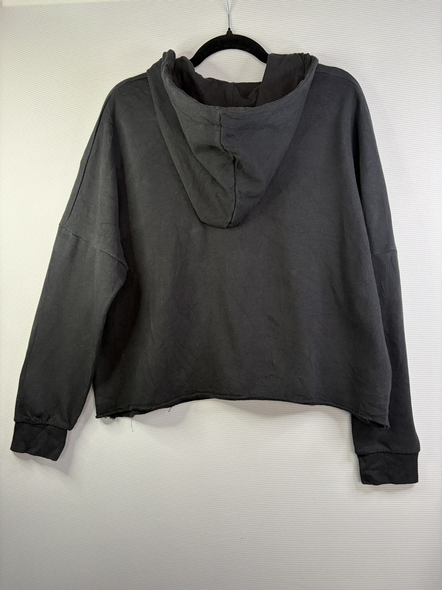 Disney Black Mickey Mouse Hoodie Medium Distressed Hem image 5