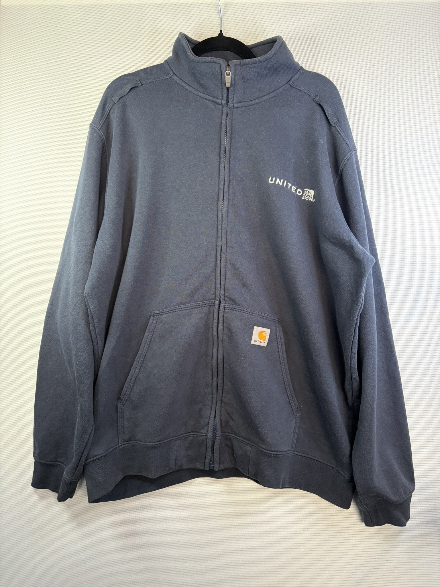 Carhartt Navy United Logo Zip-Up Hoodie XL
