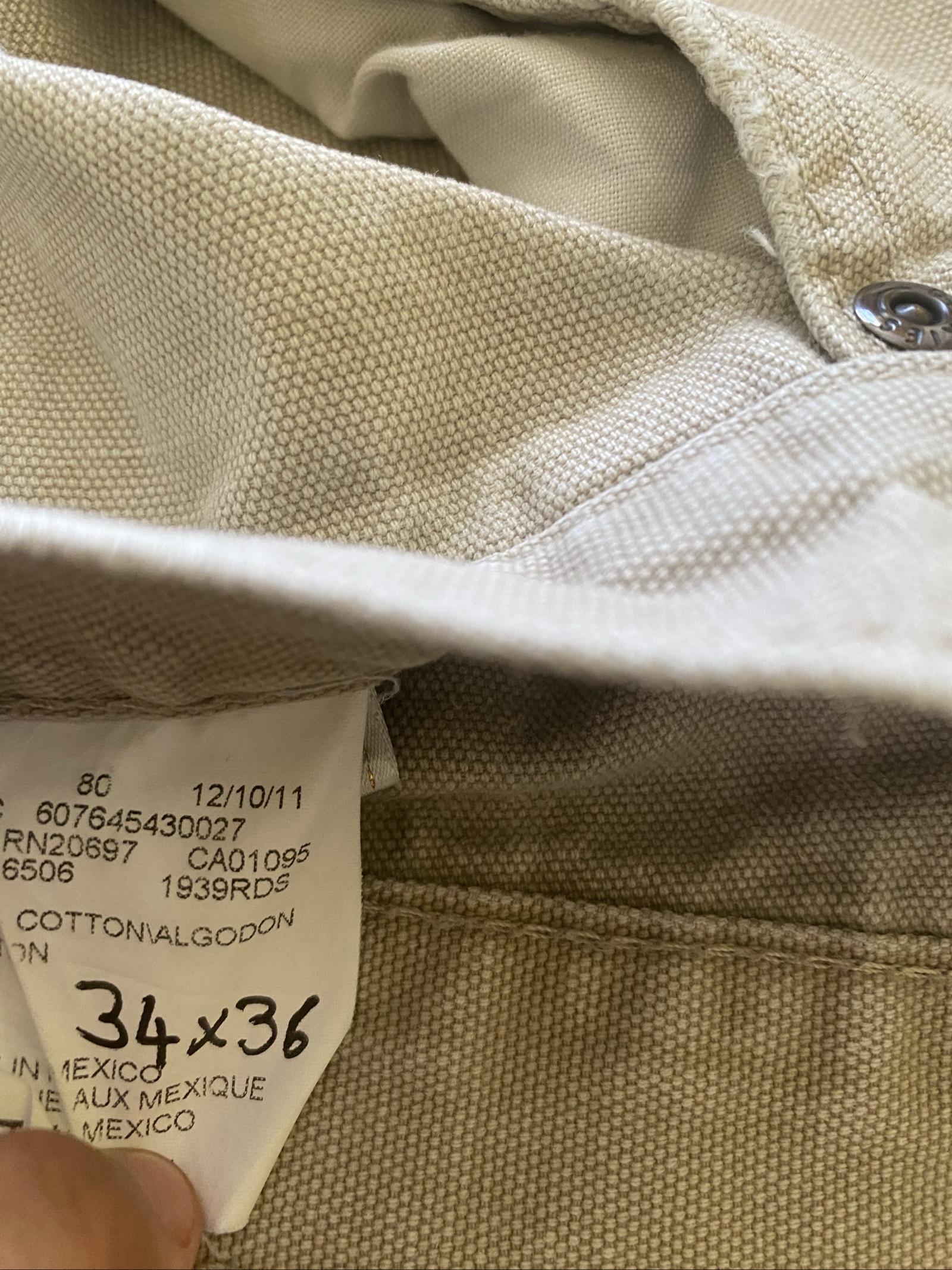 Dickies Baggy Jeans W34 L36 Beige Loose Fit Skate Y2K Vintage image 4