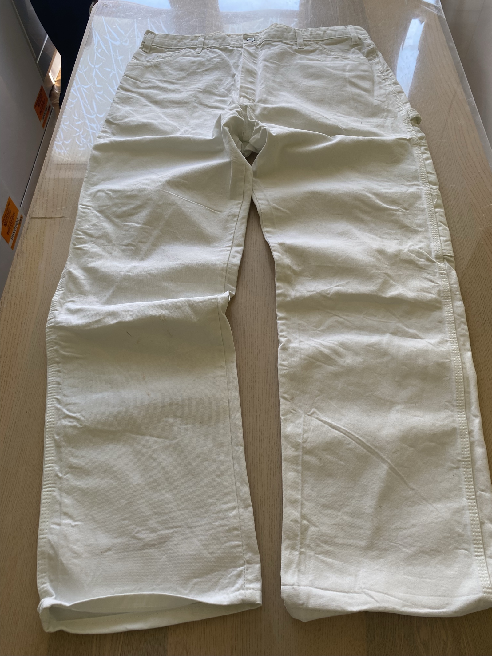 Dickies Baggy Jeans W38 L32 White Loose Fit Skate Y2K Vintage image 3