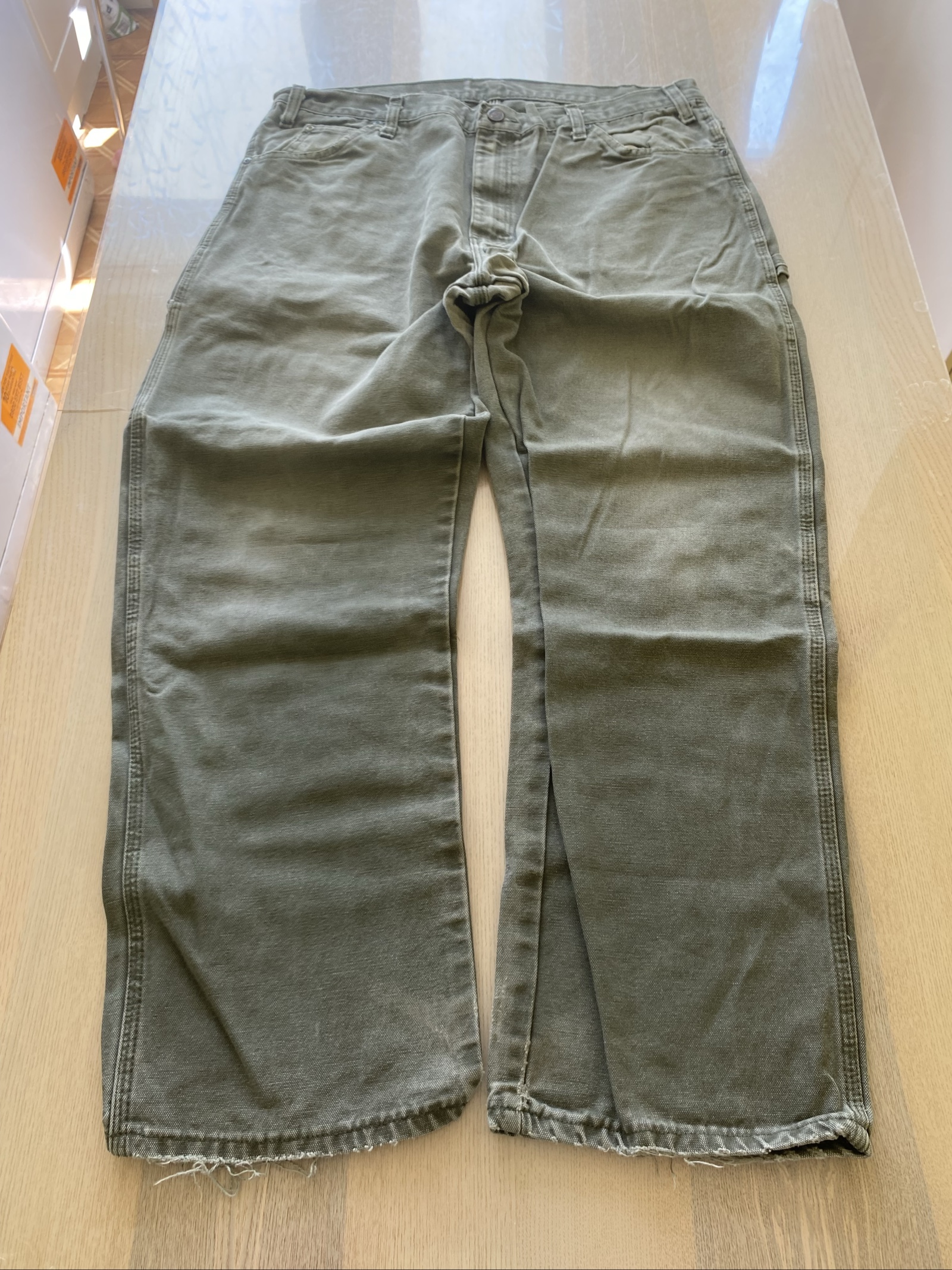 Dickies Baggy Jeans W38 L30 Olive Loose Fit Skate Y2K Vintage image 3