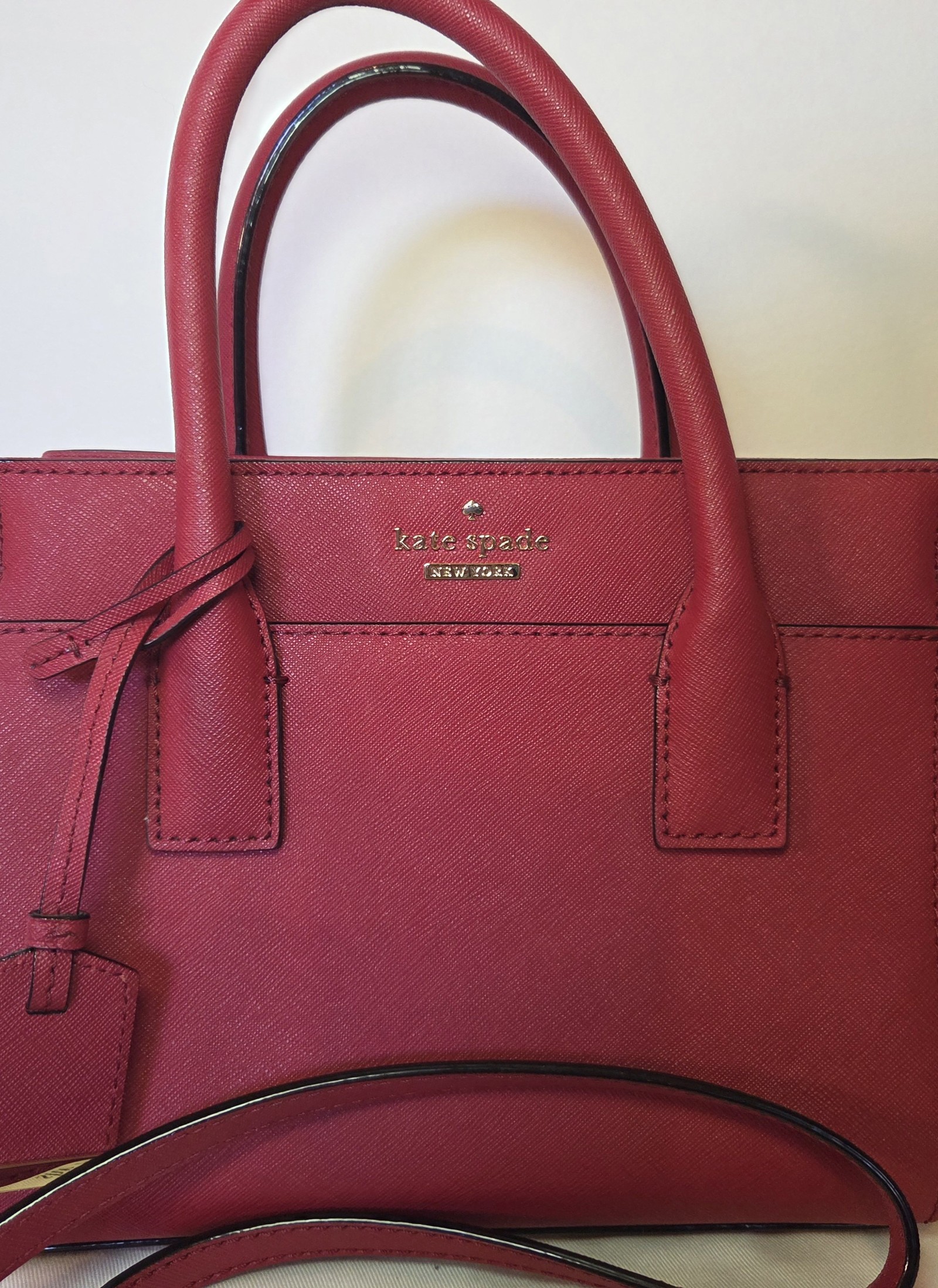 Kate Spade Red Saffiano Leather Small Tote Handbag image 2