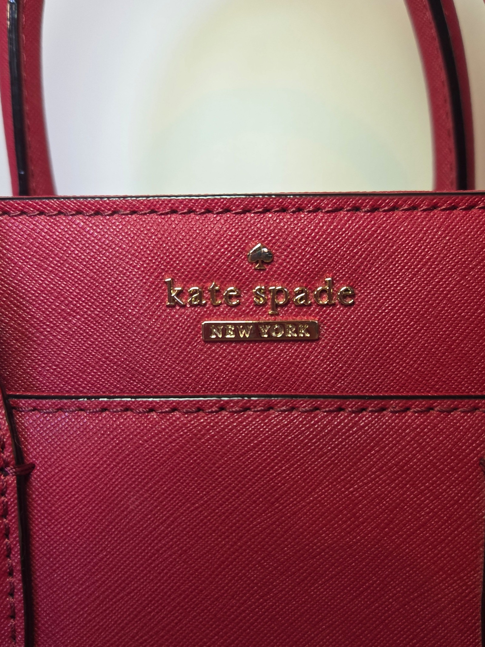 Kate Spade Red Saffiano Leather Small Tote Handbag image 3