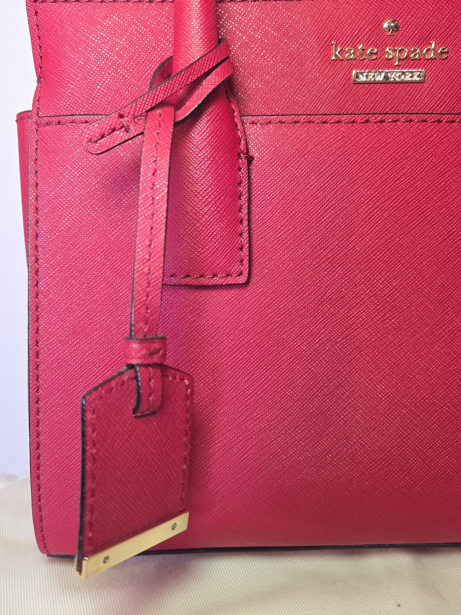 Kate Spade Red Saffiano Leather Small Tote Handbag image 4