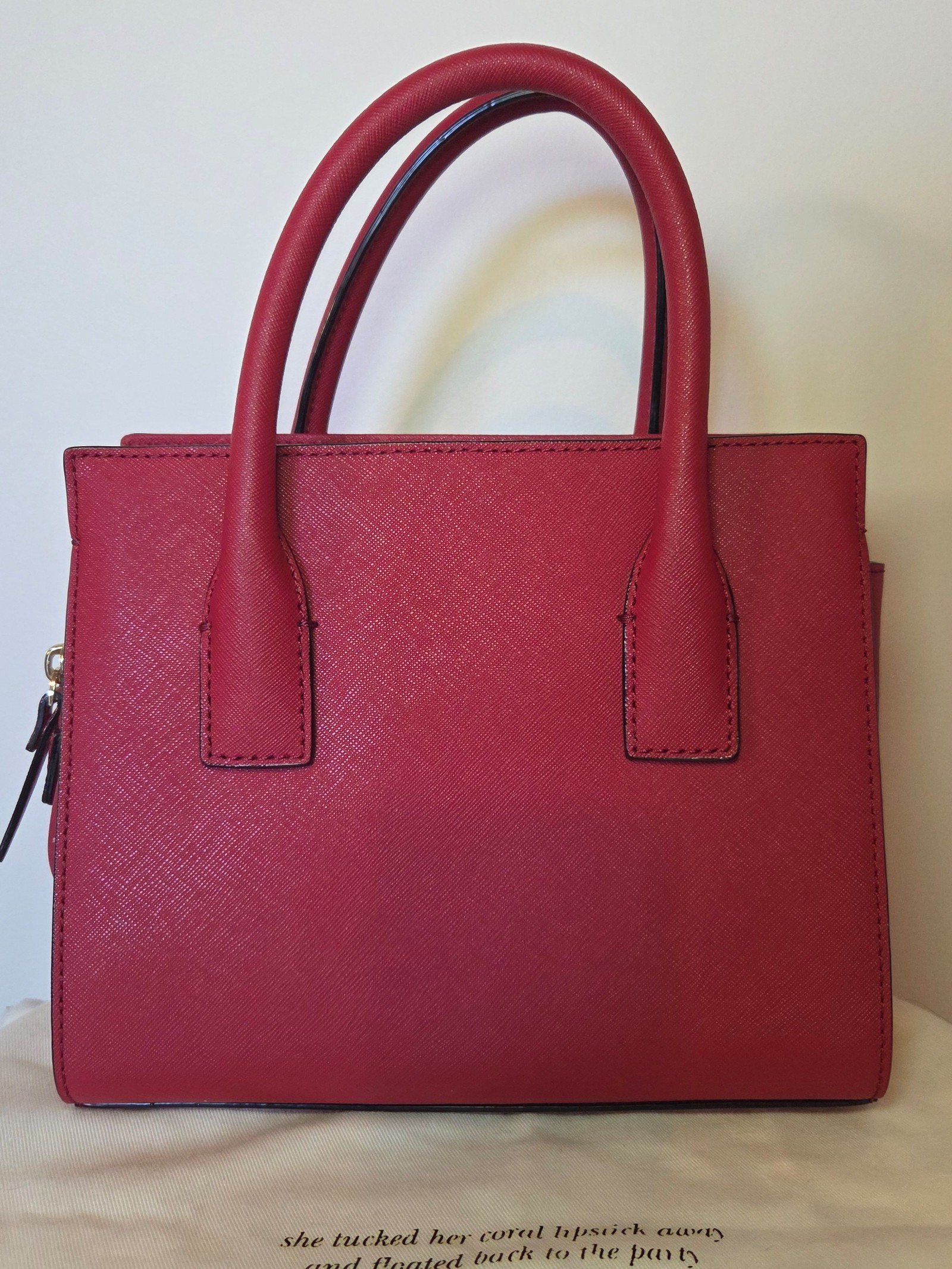 Kate Spade Red Saffiano Leather Small Tote Handbag image 5