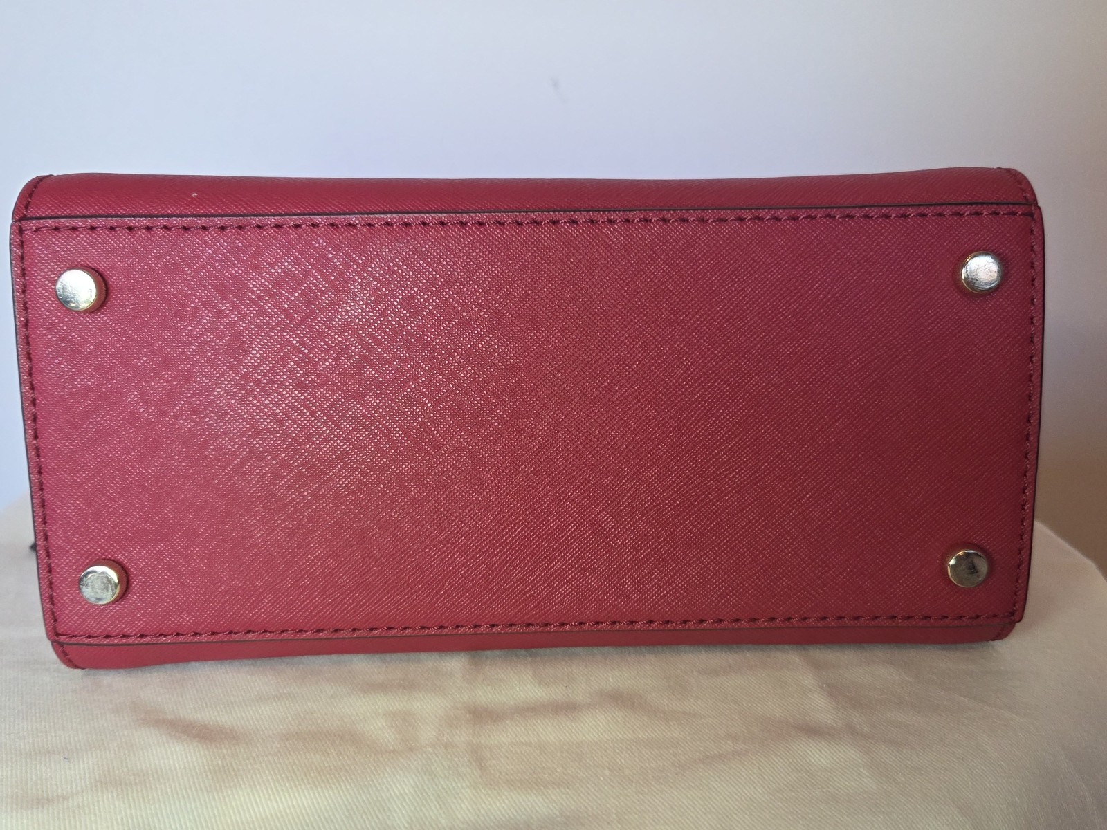 Kate Spade Red Saffiano Leather Small Tote Handbag image 6