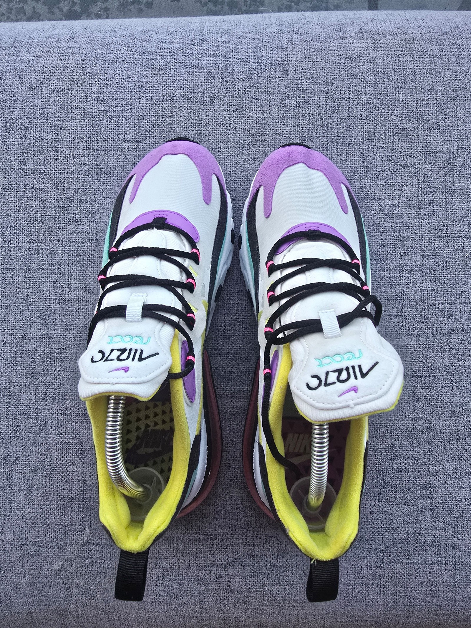 Nike White, Purple & Yellow Air Max 270 React UK 6.5 Trainers image 3
