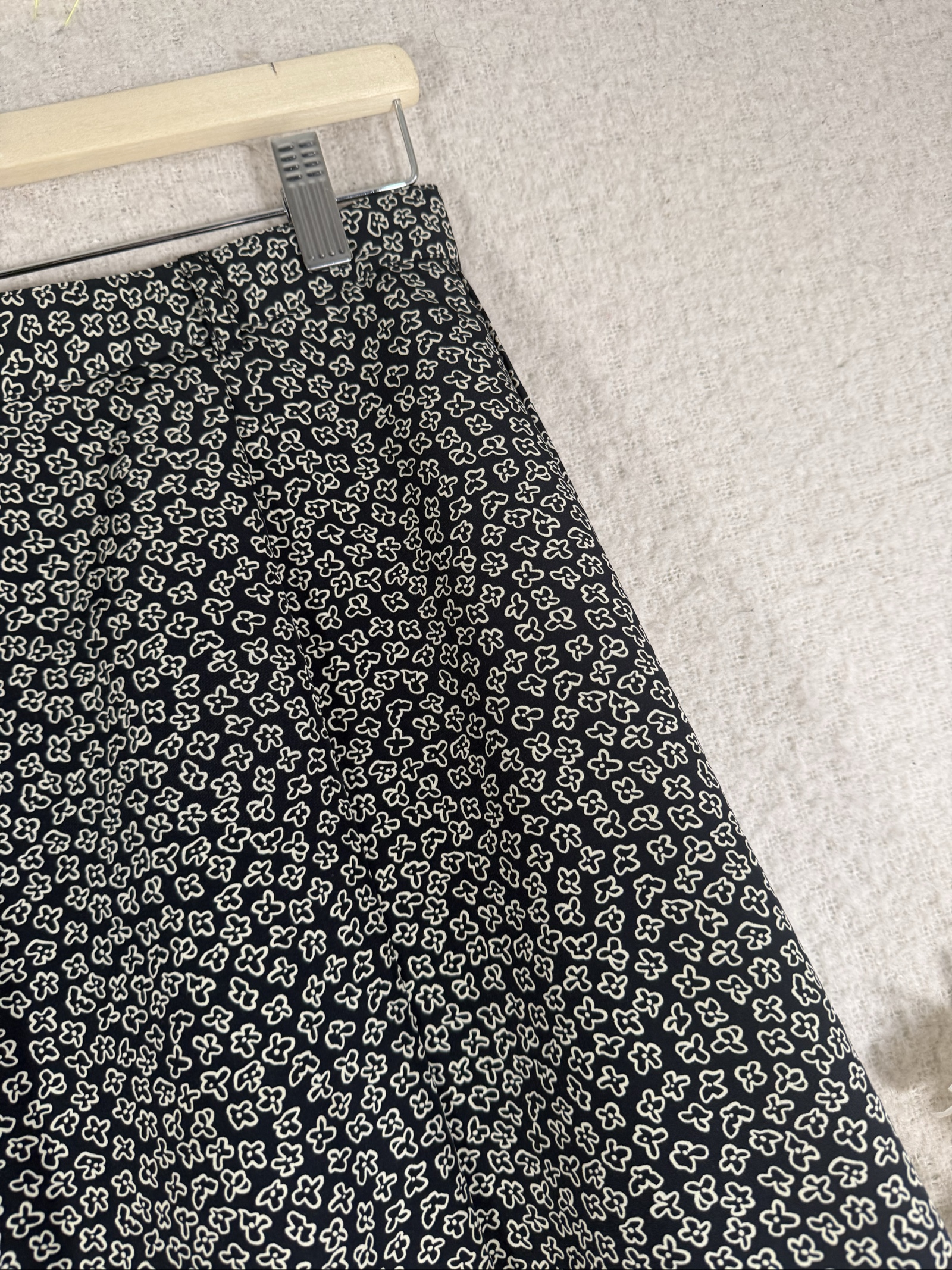 Viyella Black & White Floral Midi Skirt UK 14 Petite Classic A-Line image 2