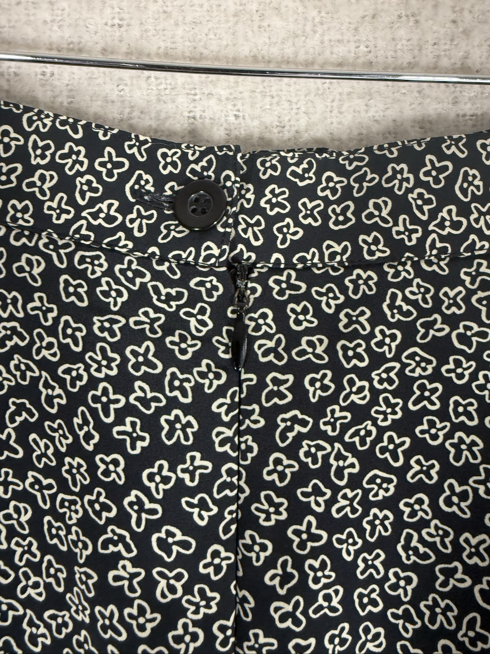 Viyella Black & White Floral Midi Skirt UK 14 Petite Classic A-Line image 5