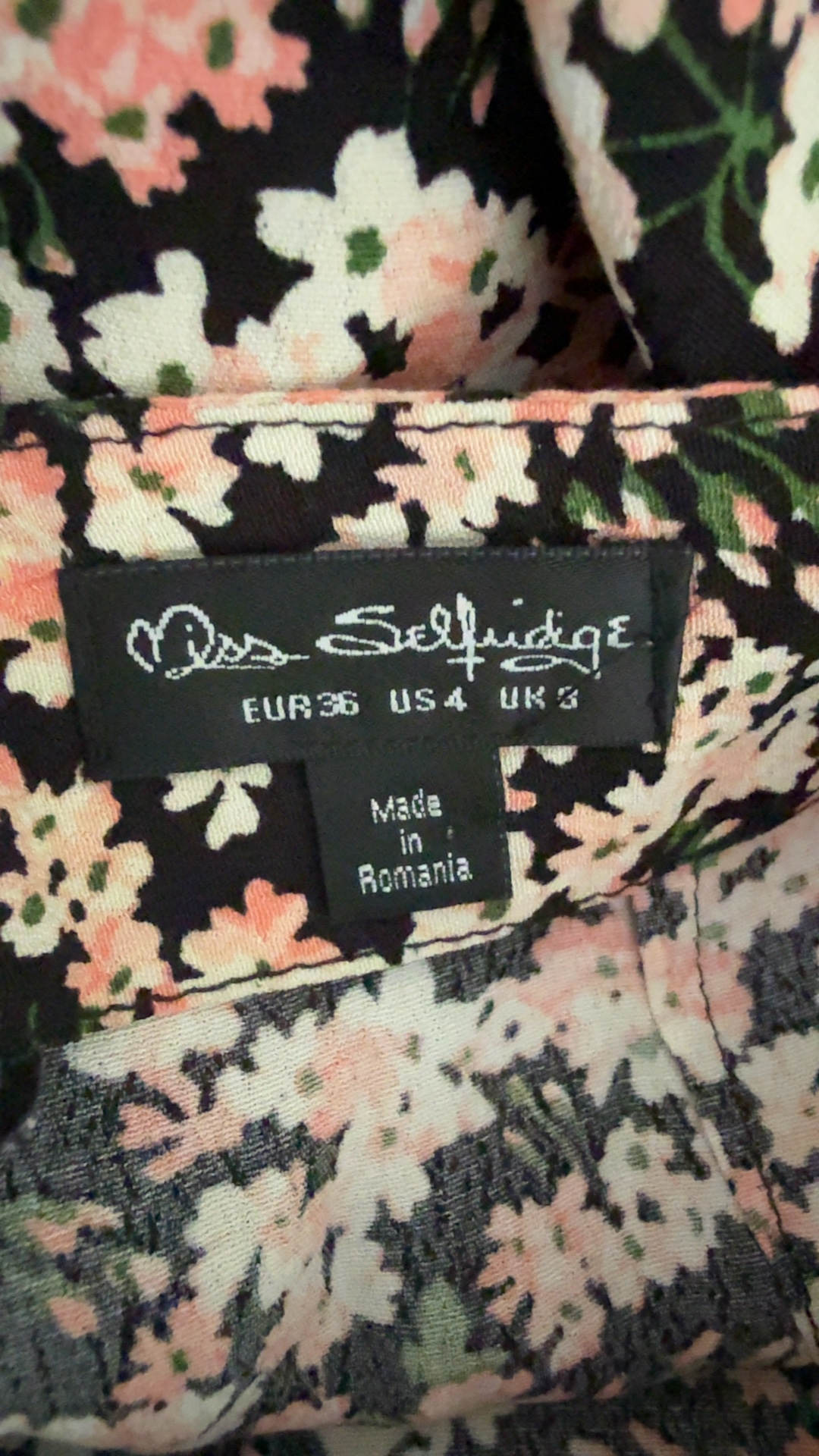 Miss Selfridge Black Floral Ruffle Hem Mini Skirt UK 8 Stylish Summer image 3