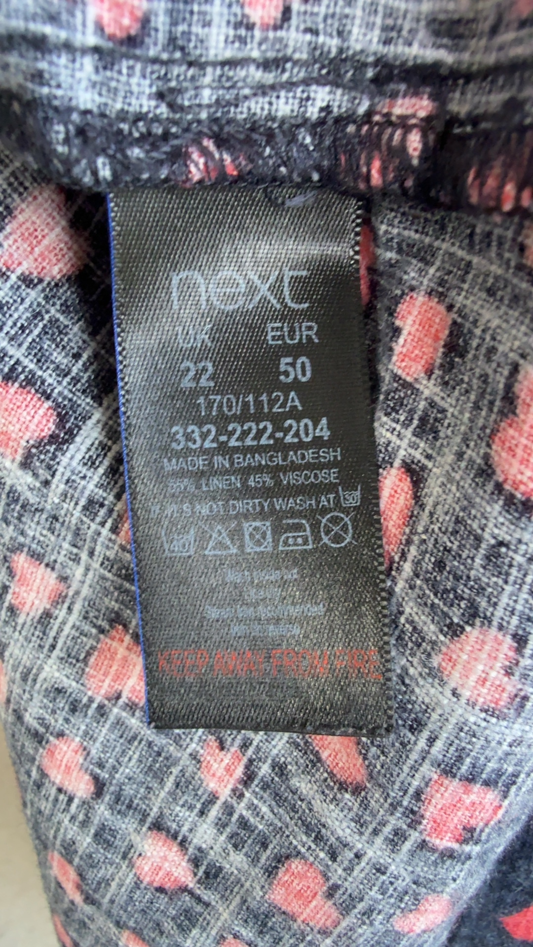 Next Navy & Red Heart Print Sleeveless Dress UK 22 Casual Summer Chic image 6