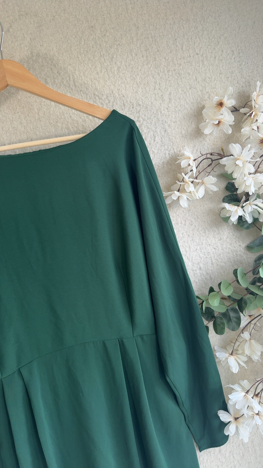 ASOS Dark Green Tie Front Midi Dress UK 16 Elegant Occasion Style image 2