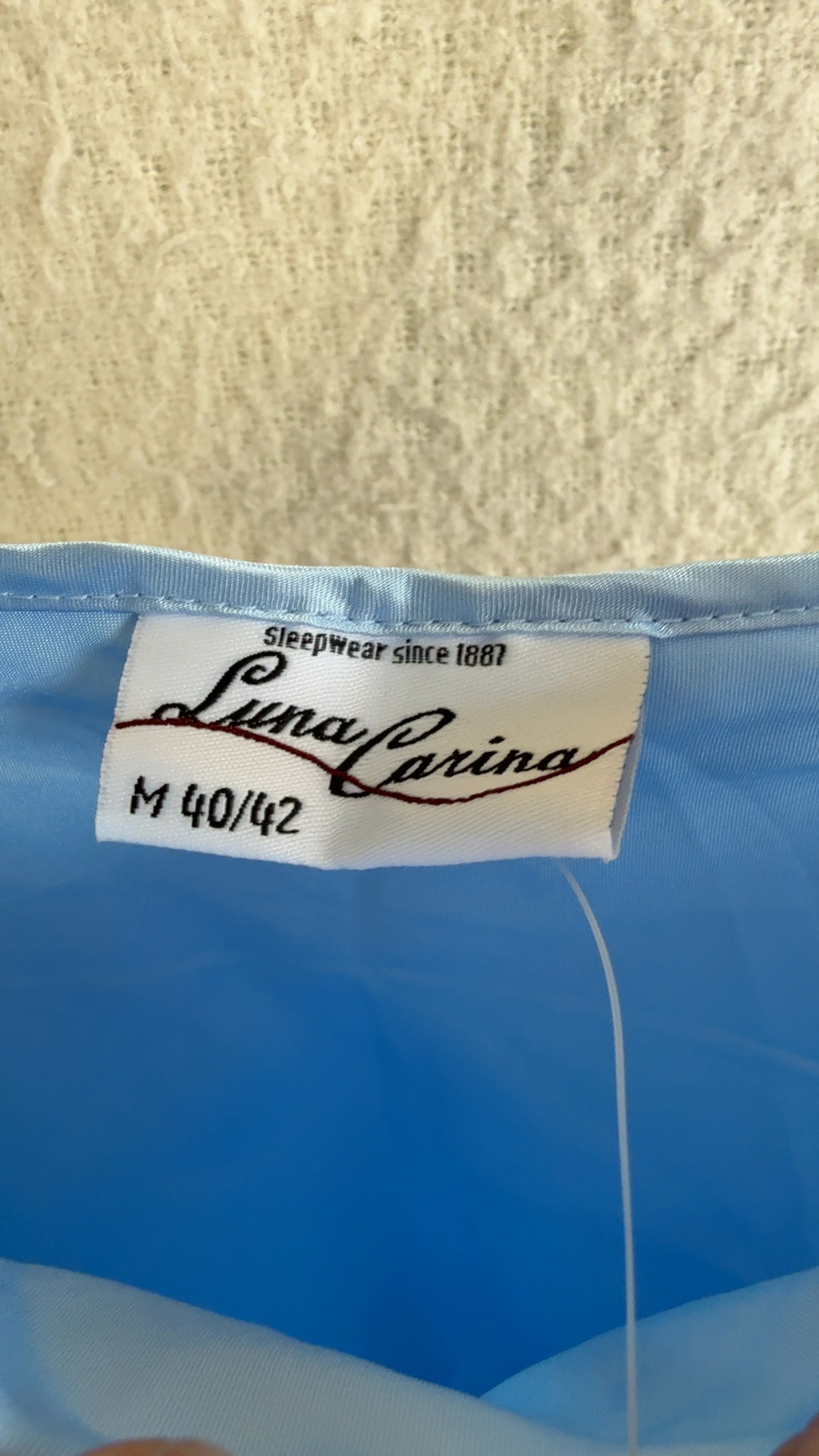 Luna Carina Blue Ladies Negligee Medium UK 14-16 Elegant Floral Embroidered image 2