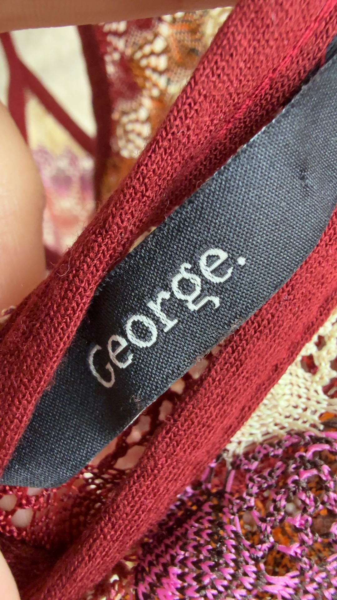 George Pink Multi Crochet Knit Dress UK 8 Summer Casual Sleeveless Midi image 6