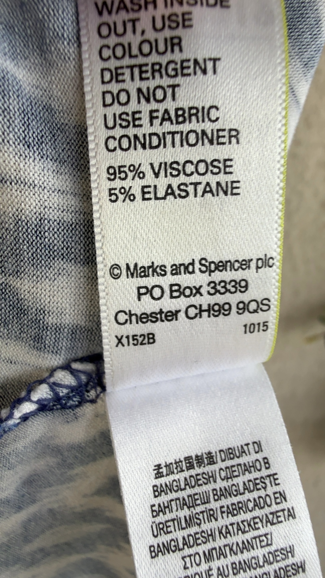 M&S Navy & White Sleeveless Patterned Dress UK 16 Relaxed Fit Summer image 5