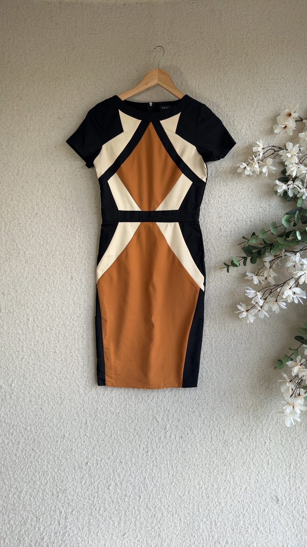 Paper Dolls Black Bodycon Dress UK 8 Cotton Nylon Elastane Blend