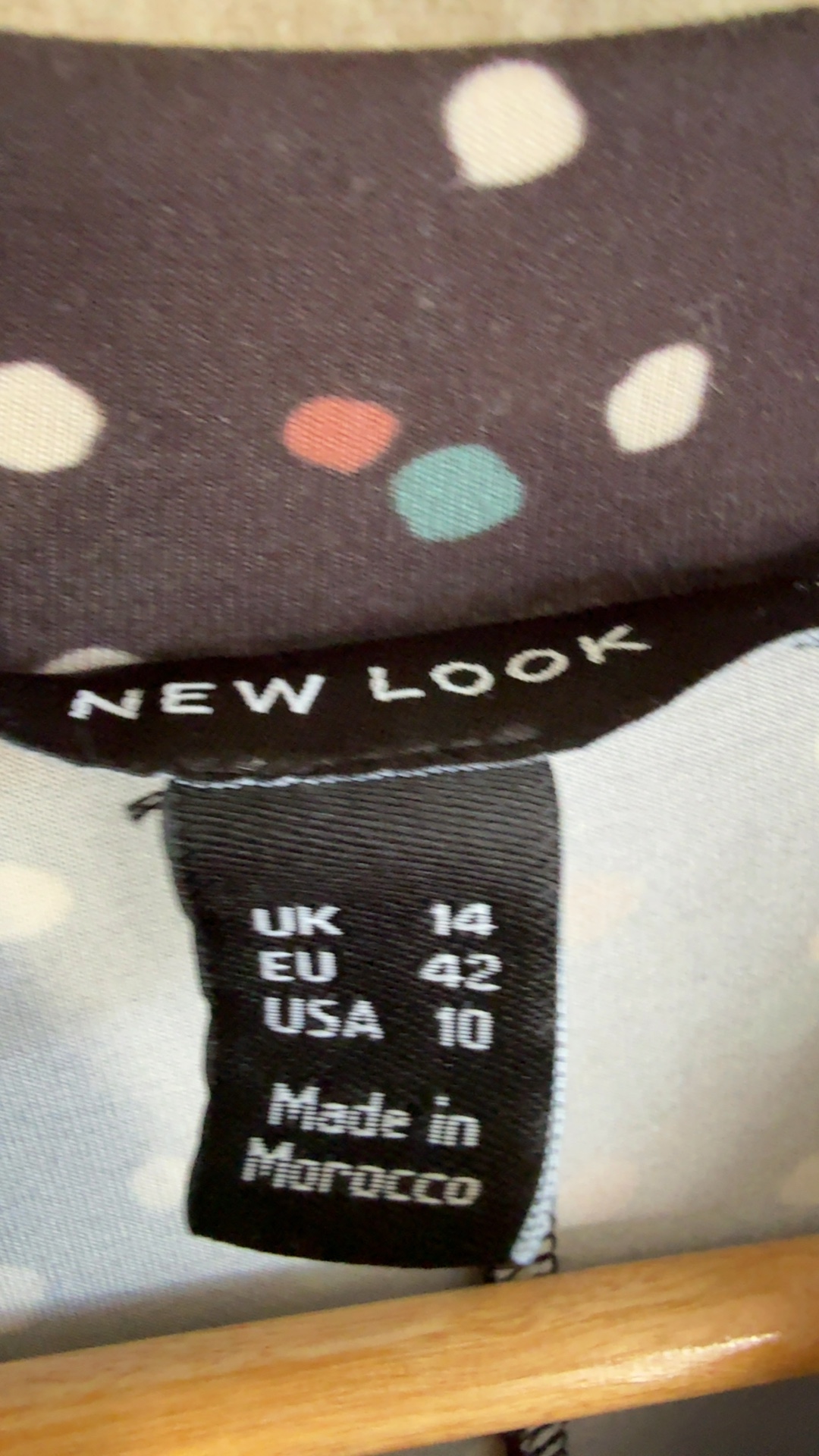New Look Multi Colour Polka Dot Long Sleeve Dress UK 14 Flared Hem Stylish image 2