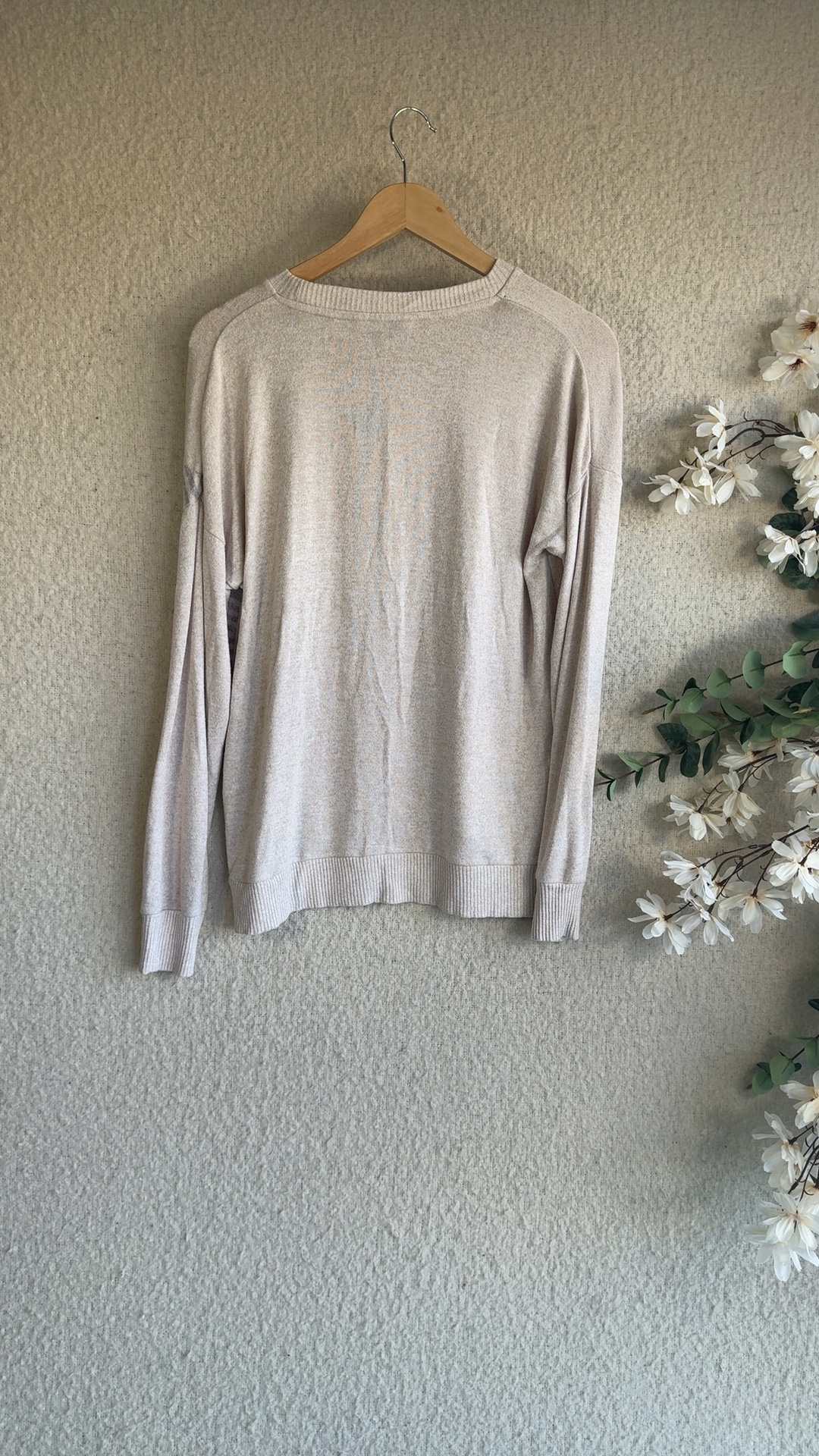 Next Beige Grey Star Pattern Jumper UK 14 Lightweight Cozy Knitwear image 4