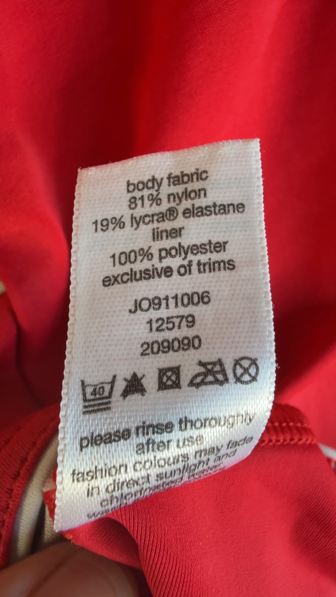 F&F Red Swimsuit UK 22 Classic One-Piece Elastic Lycra image 5
