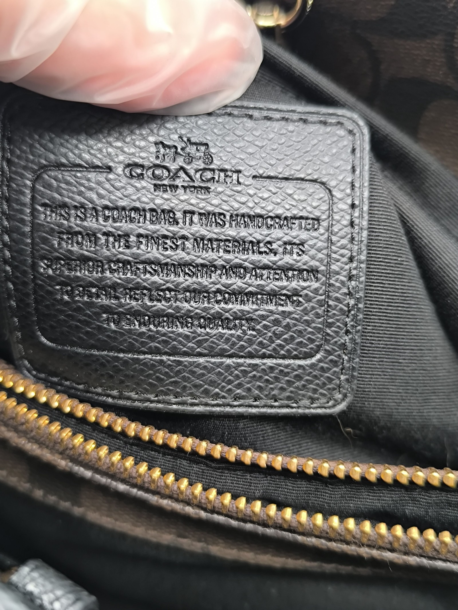 Coach Brown & Black Signature Satchel Handbag Other Size image 9