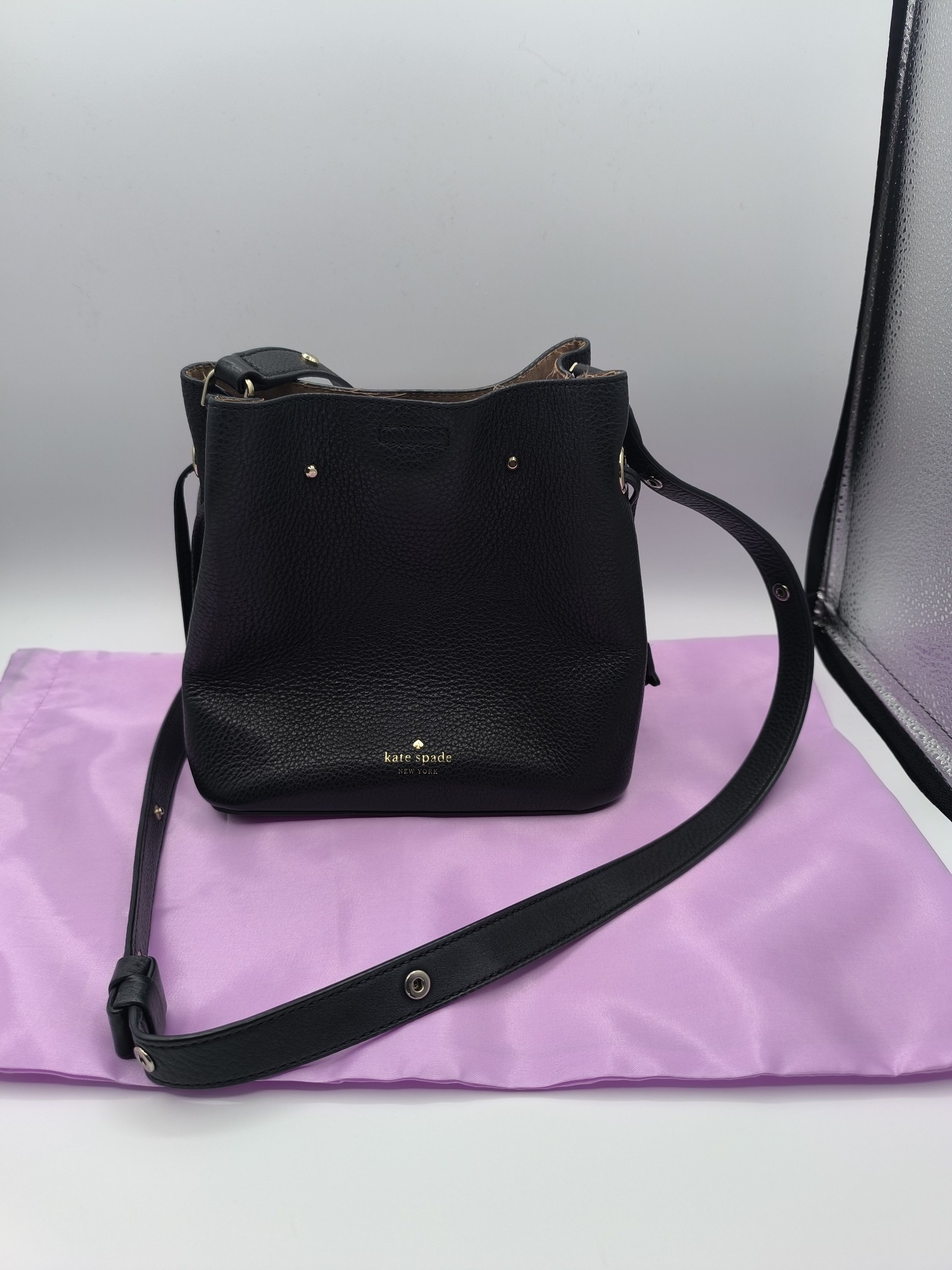 Kate Spade Black Leather Bucket Bag Women