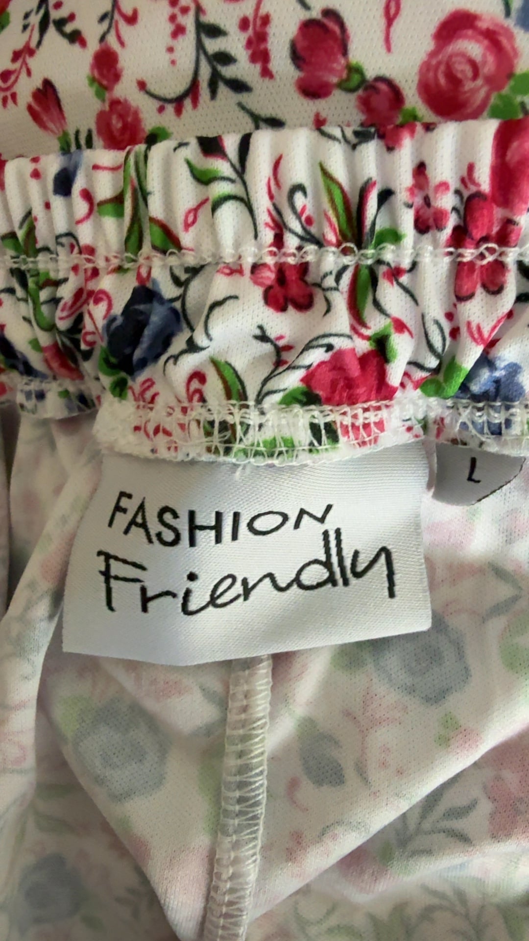 Fashion Friendly Floral Elastic Waist Skirt White Multi Colour Large Length 28 in image 2