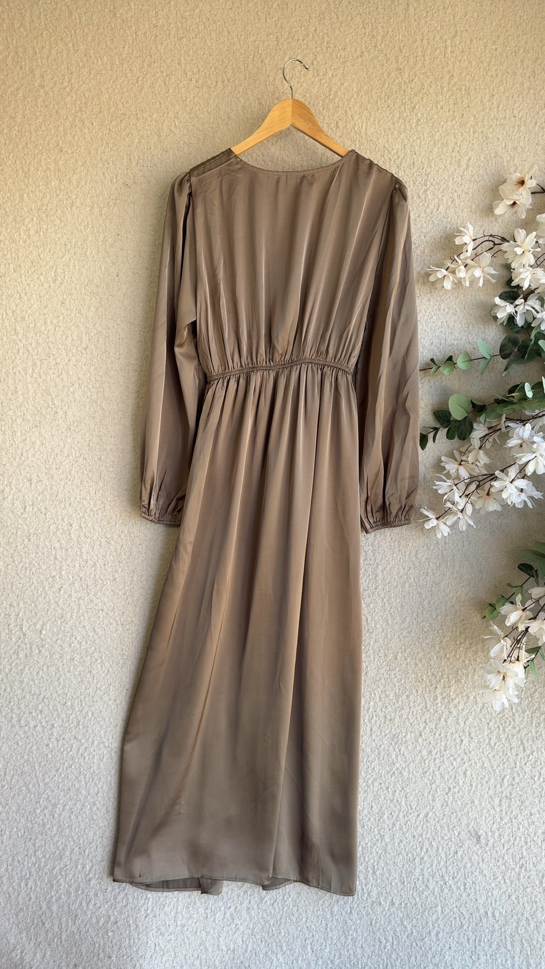 Skue Brown Long Sleeve Maxi Dress Large Relaxed Fit 100% Polyester image 5