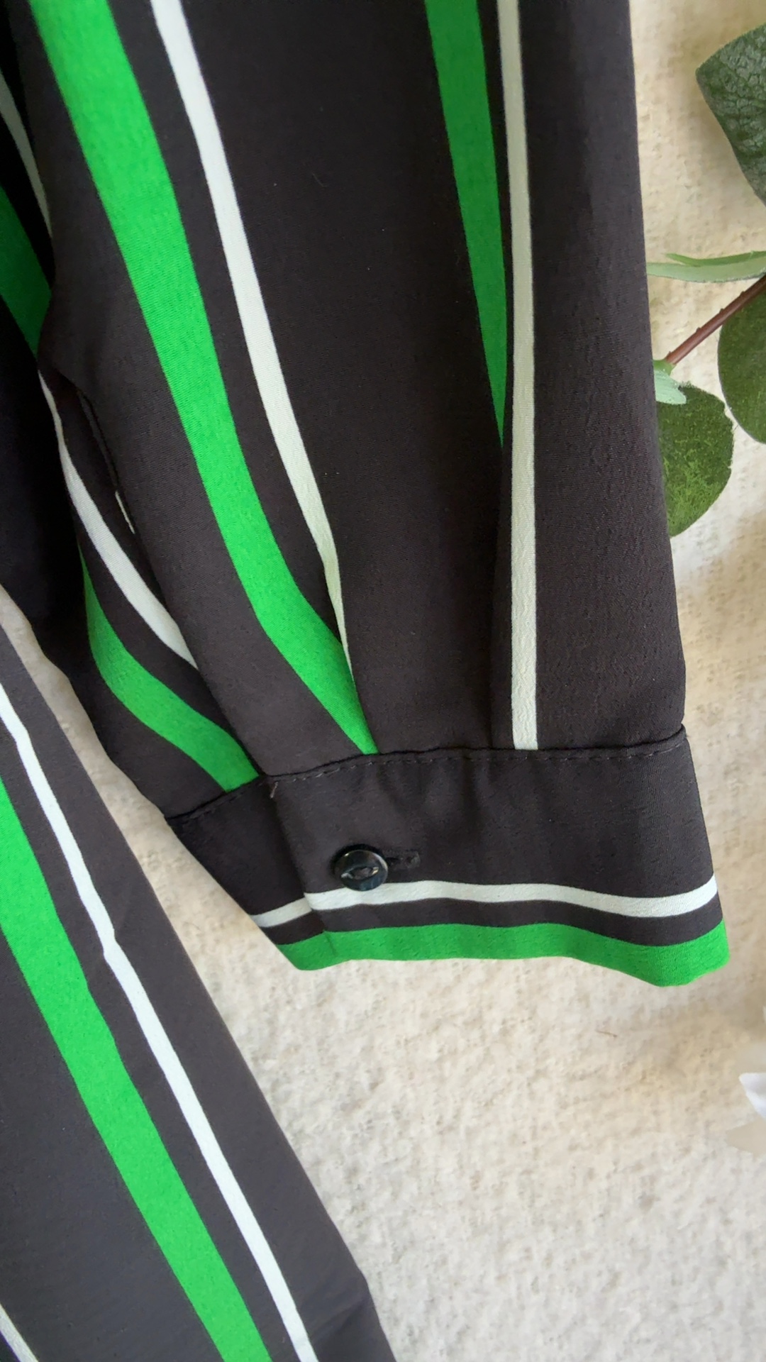 Papaya Green & White Stripe Long Sleeve Shirt Dress UK 12 Casual Chic image 5