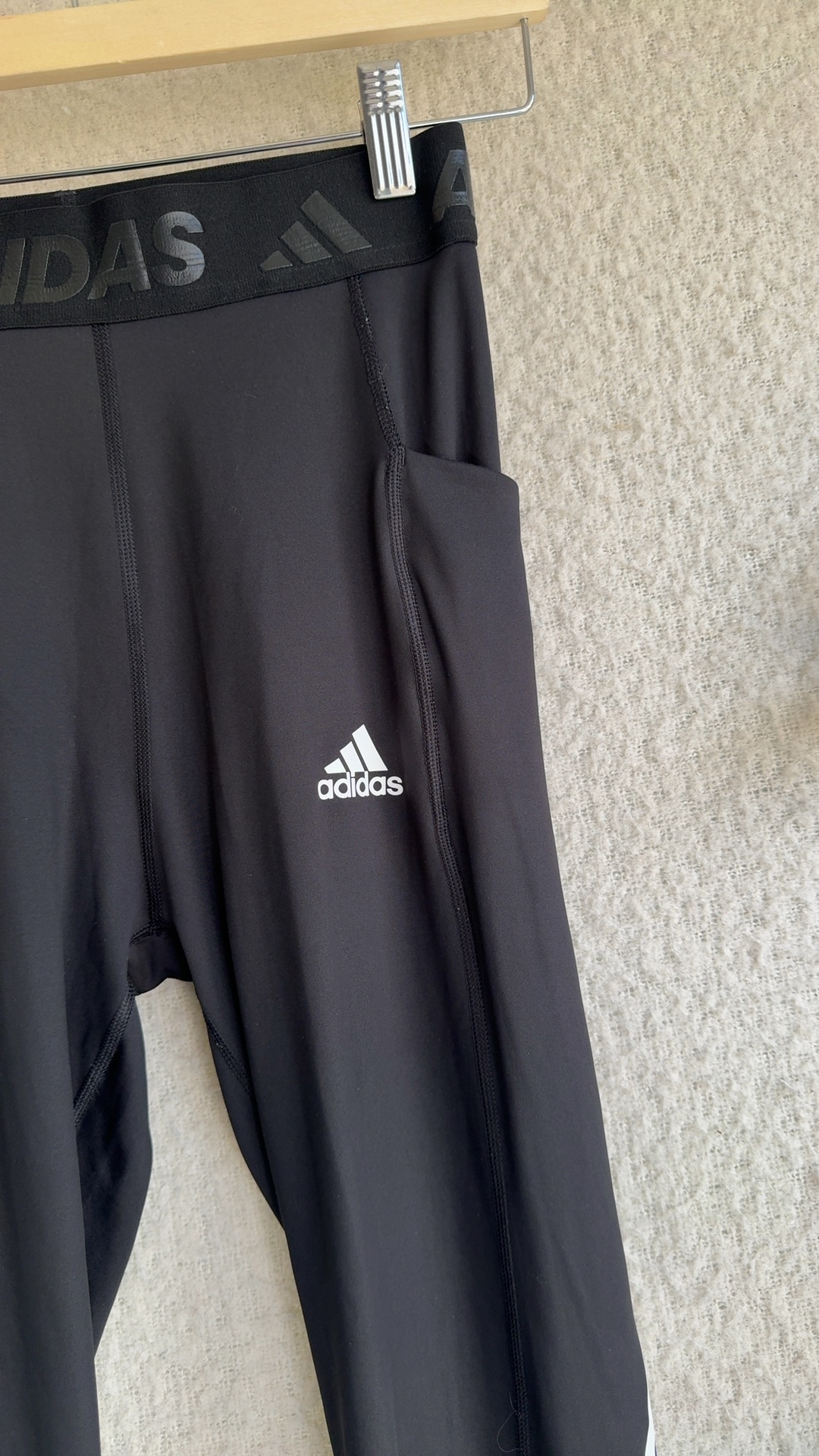 Adidas Black & White Techfit Primegreen Leggings UK 8-10 Small Stretchy image 2