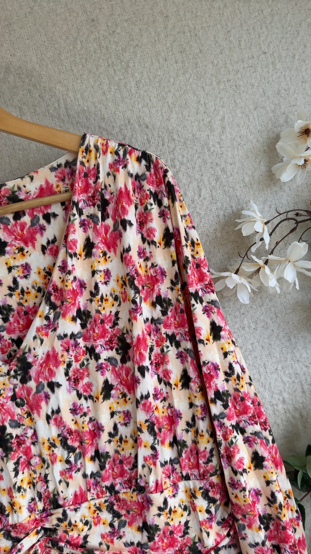 Joe Browns Multi Floral V Neck Long Sleeve Dress UK 26 Beautiful Print image 2
