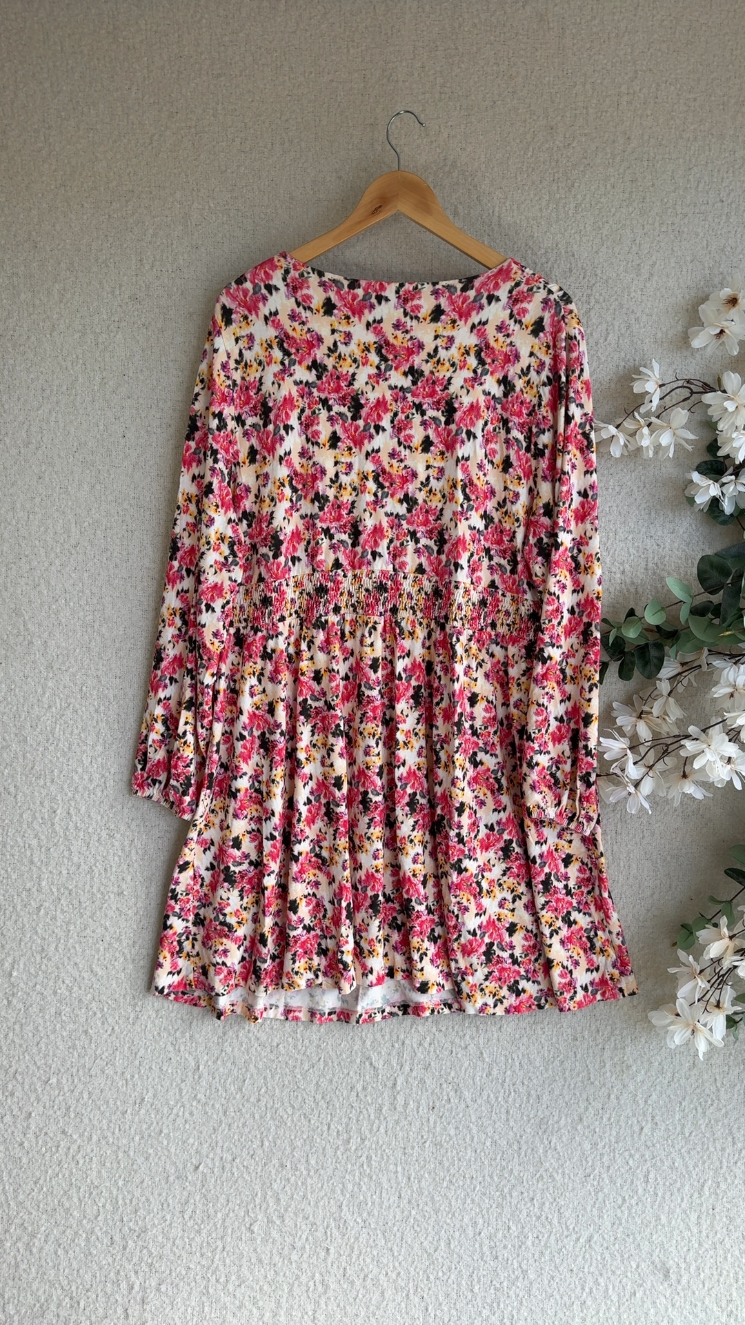 Joe Browns Multi Floral V Neck Long Sleeve Dress UK 26 Beautiful Print image 4