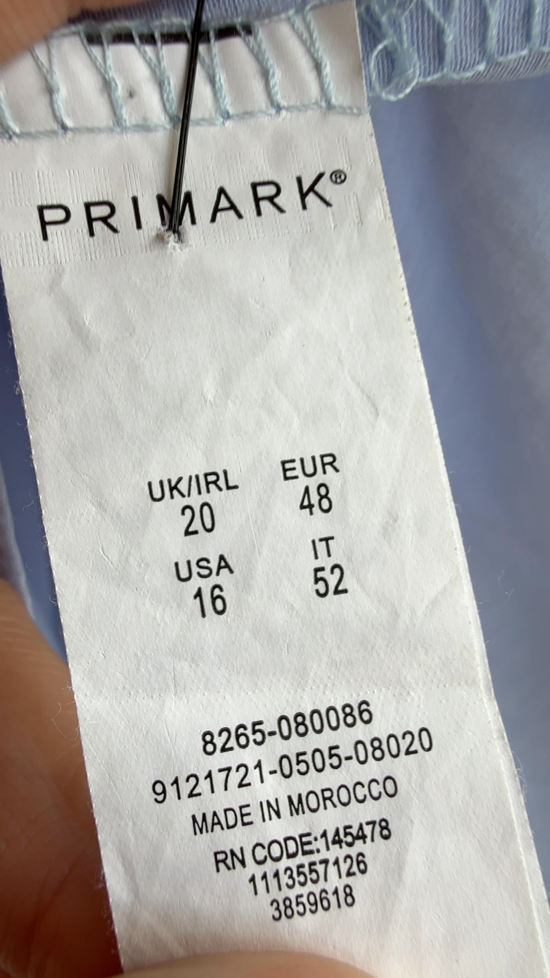 Primark Light Blue Off Shoulder Blouse UK 20 Stylish Long Sleeve Top image 5