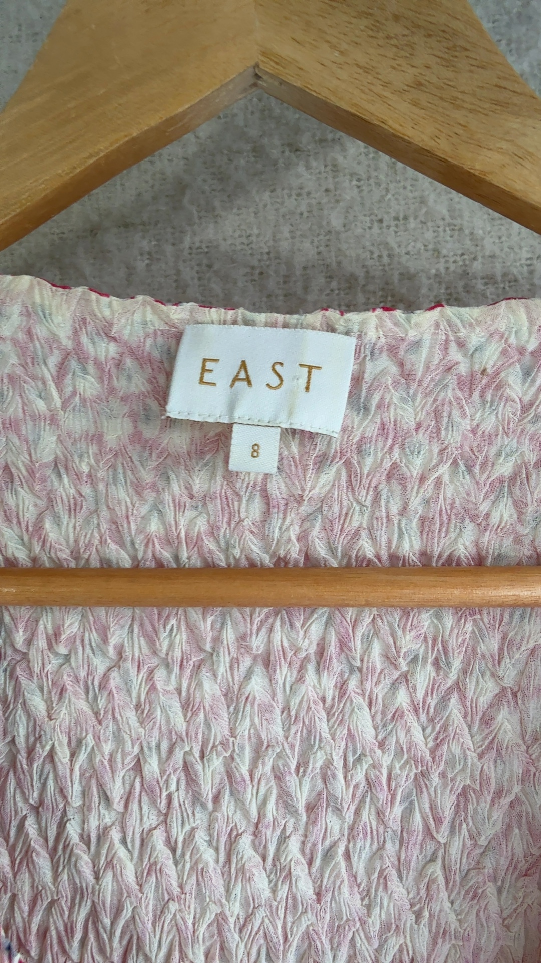 East Pink & White Floral Tie Front Pleated Dress UK 8 Summer Casual Chic image 4