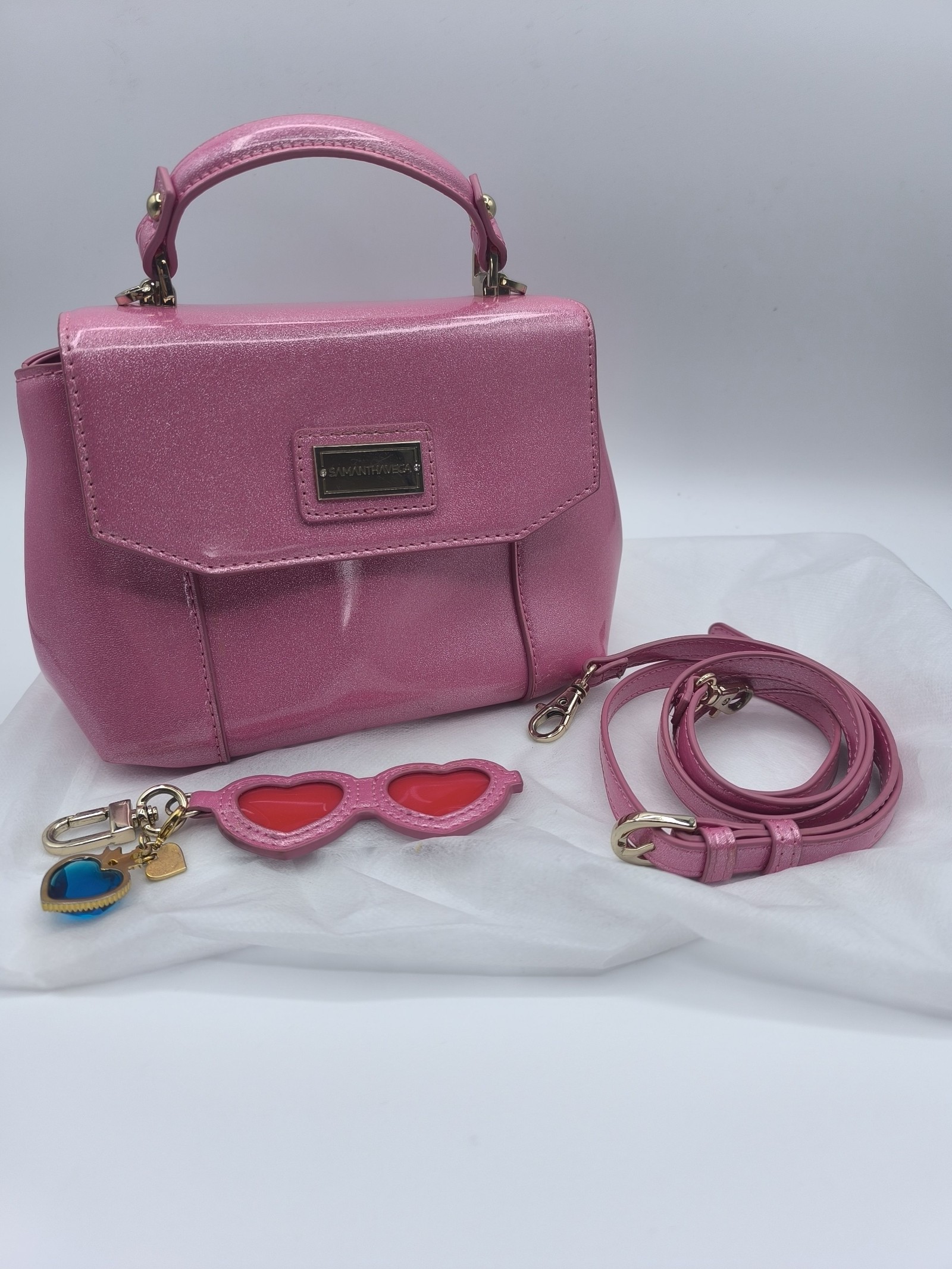 Samantha Vega Pink Crossbody Bag with Heart Charm Other image 10