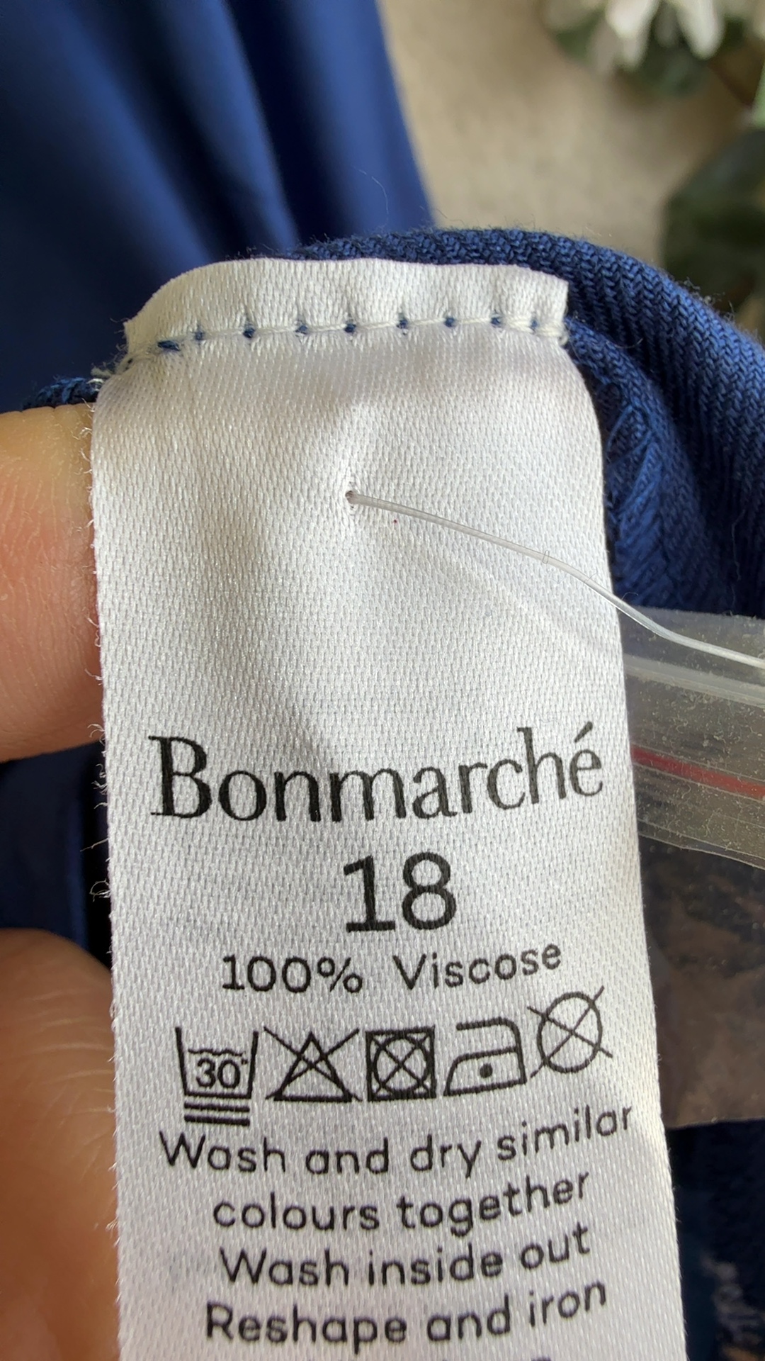 Bonmarché Blue Embroidered Viscose Blouse UK 18 Button Detail image 5