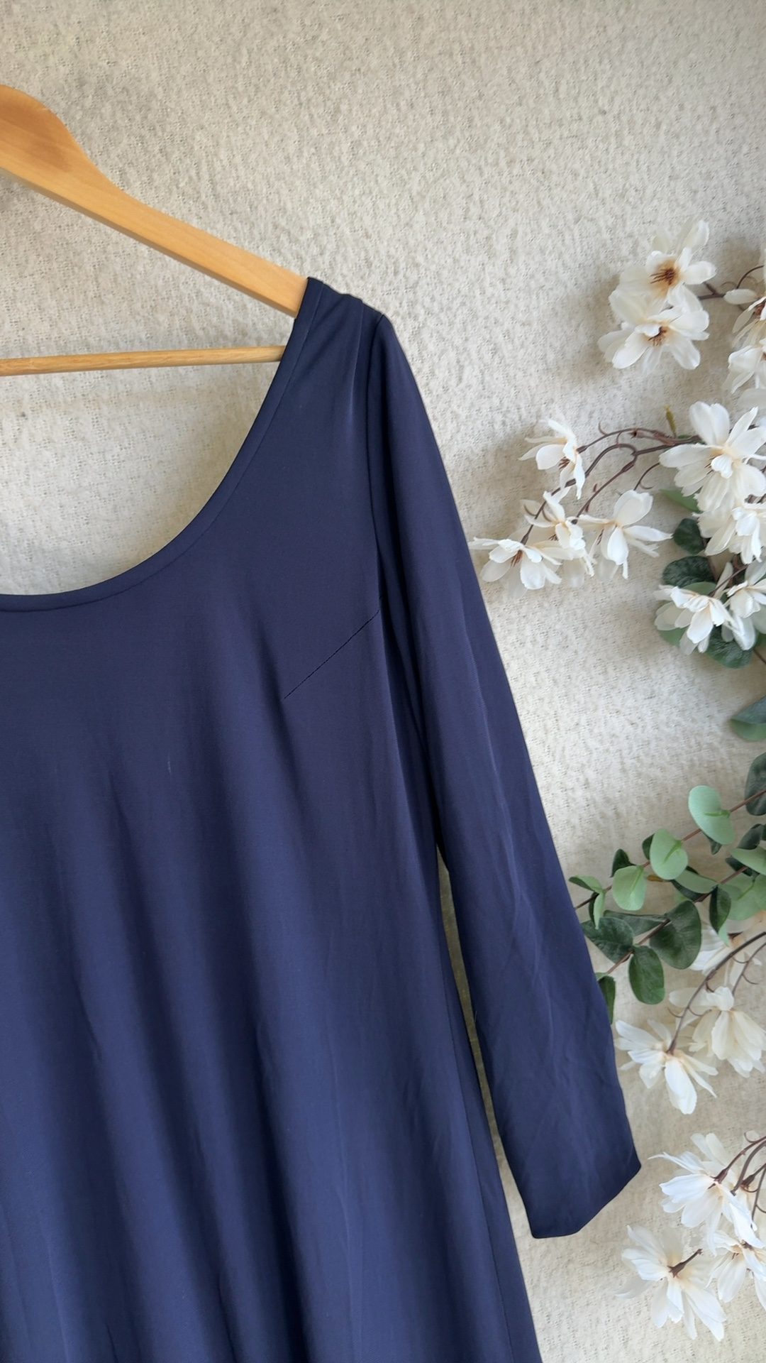 Jeff Banks Navy Evening Dress UK 16 Long Sleeve Classic Elegant Full Length image 2