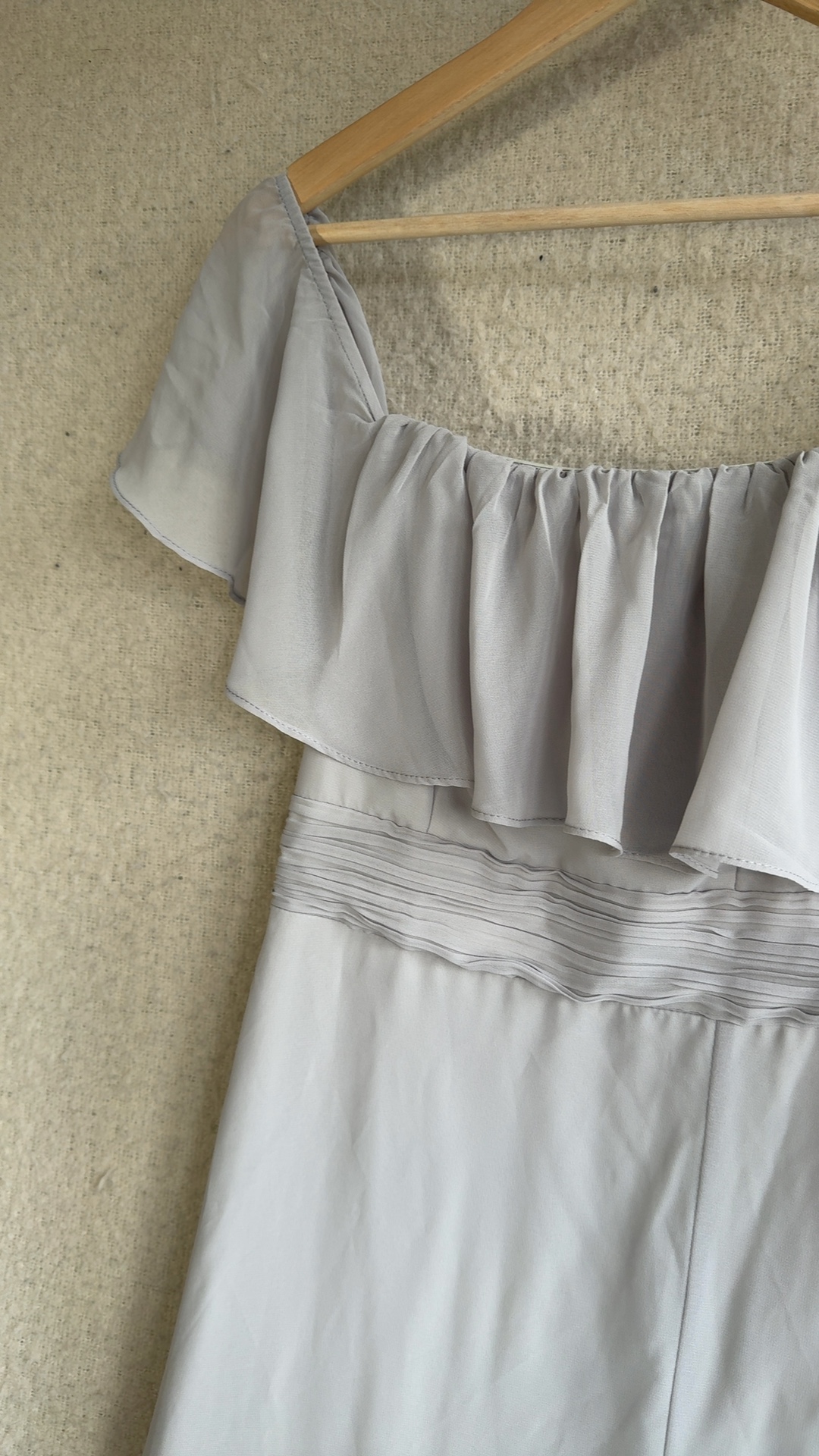 Ever Pretty Light Grey Off Shoulder Maxi Dress UK 10 Elegant Occasion Wear image 2