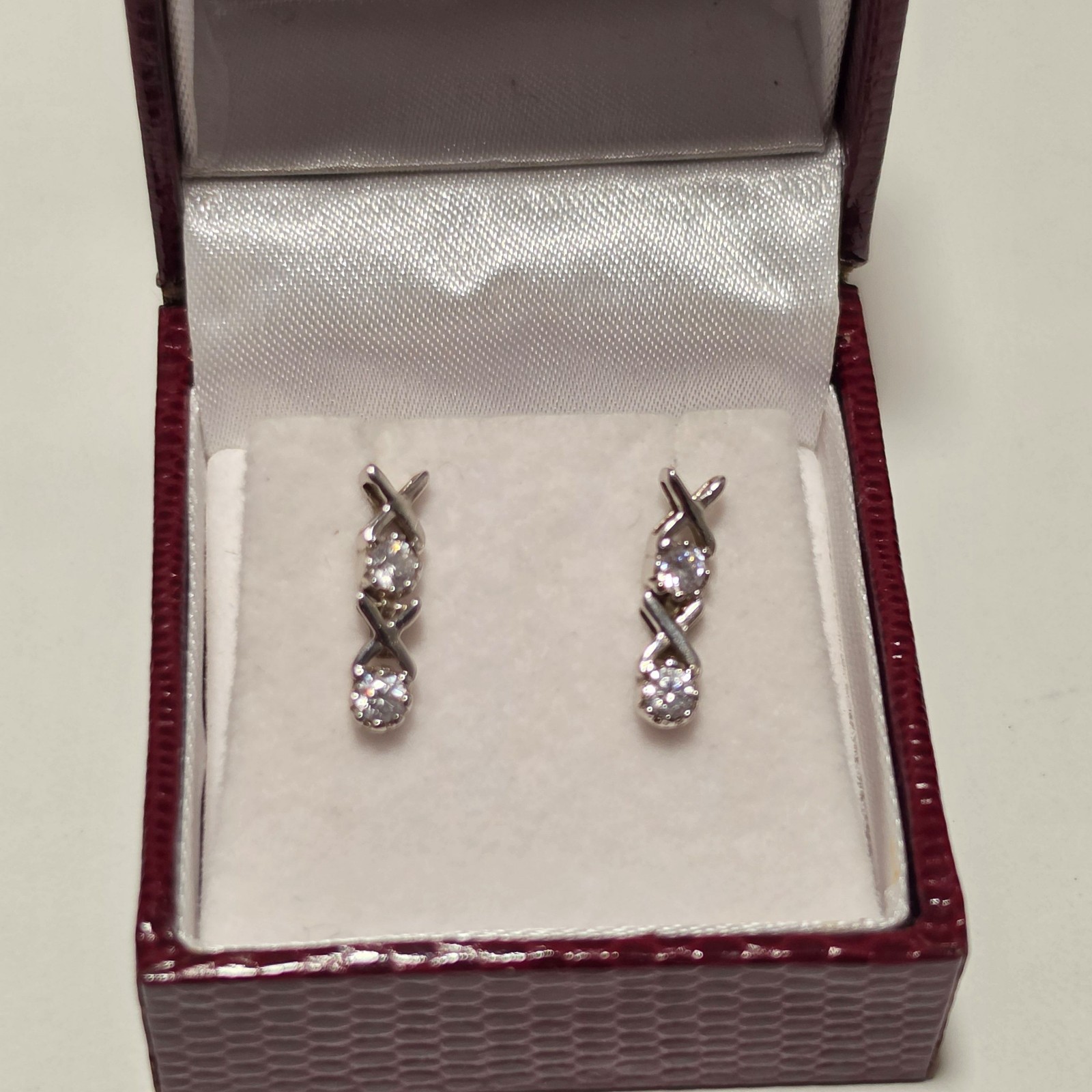 925 Steling Silver Colour Crystal Drop Earrings . B3 image 2