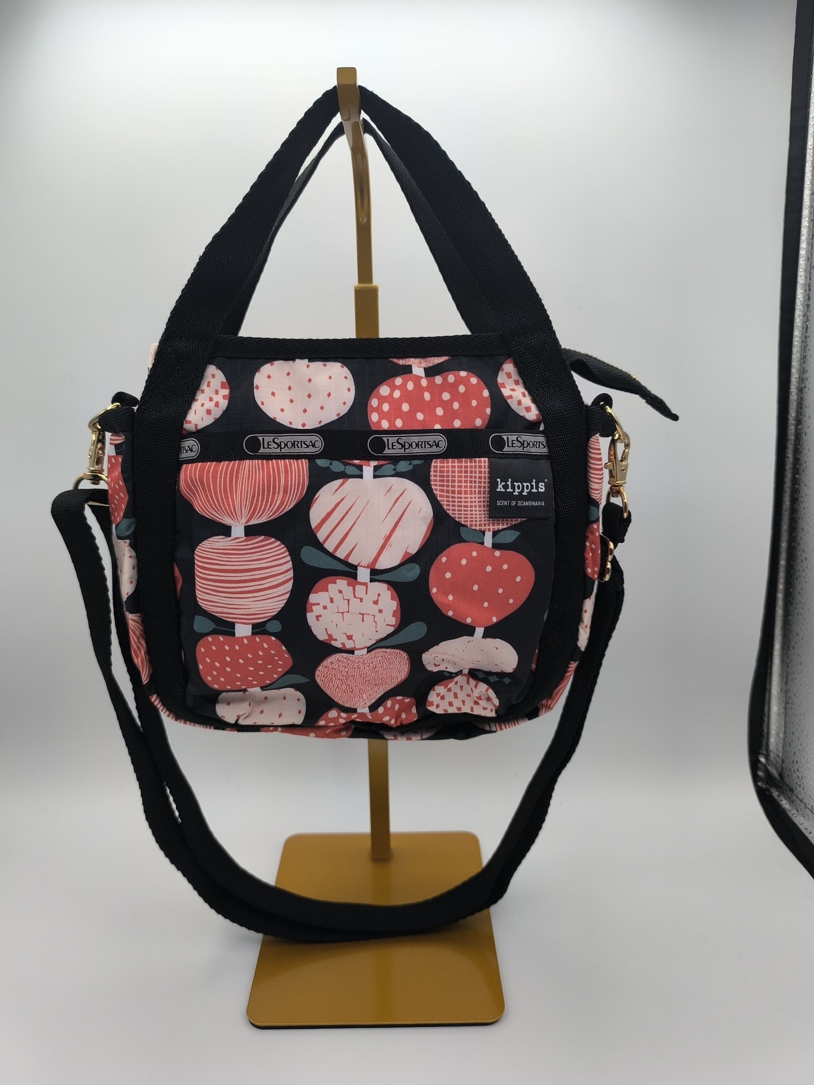 LeSportsac Black & Coral Printed Tote Bag Other