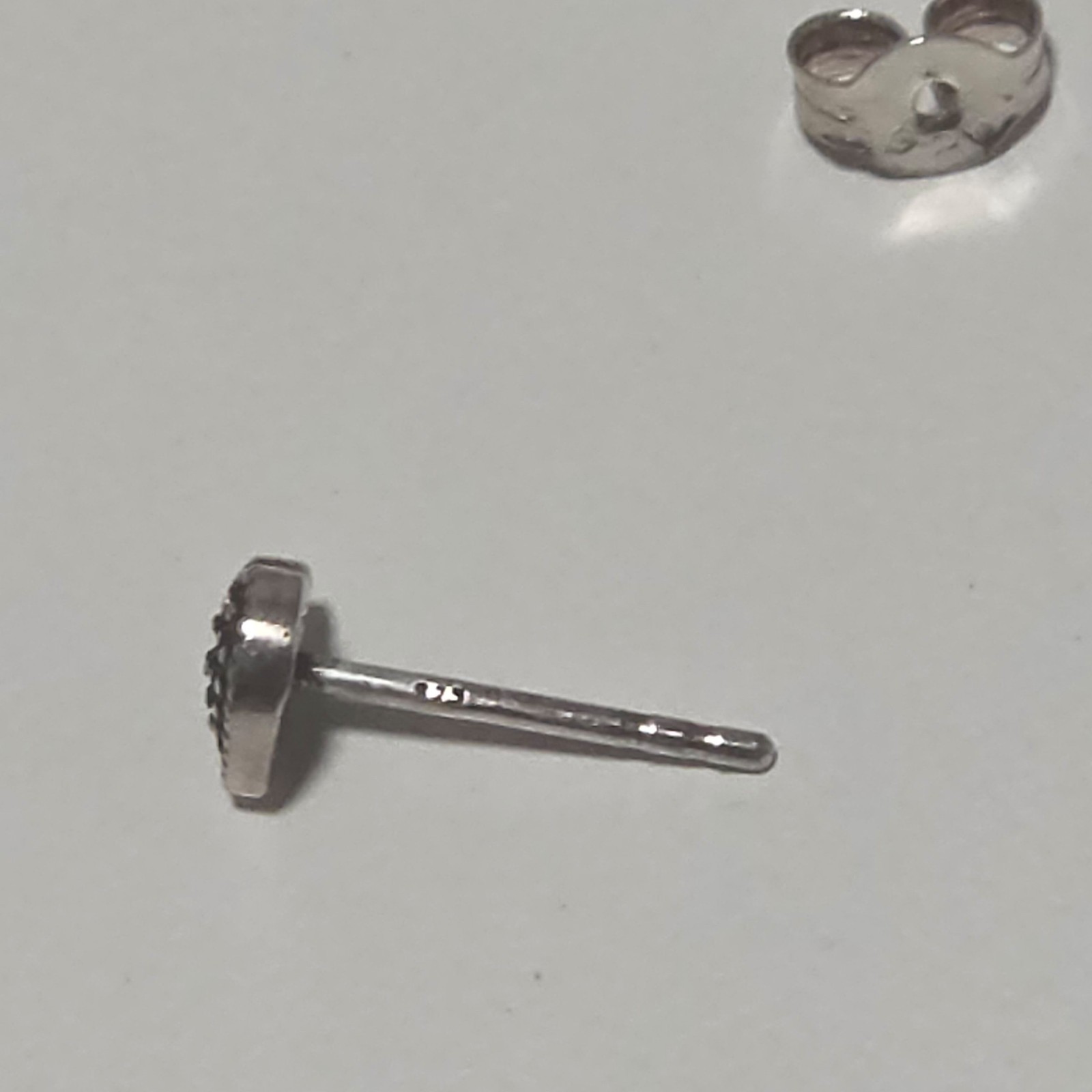 925 sterling silver Heart Shape Stud Earrings . B3 image 3