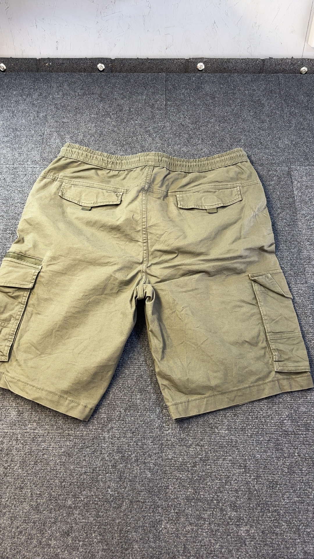Primark Khaki Cargo Shorts XL Elastic Waistband Lightweight image 2
