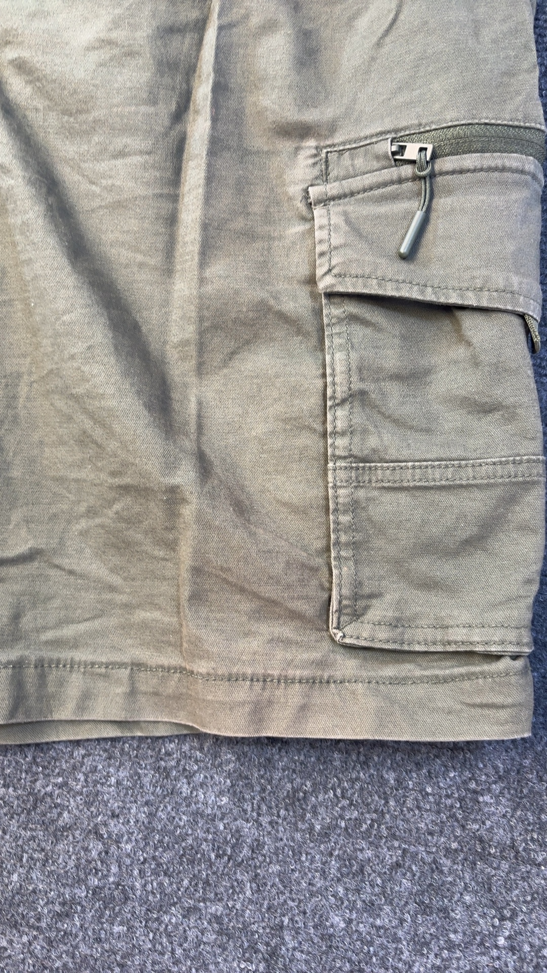 Primark Khaki Cargo Shorts XL Elastic Waistband Lightweight image 3