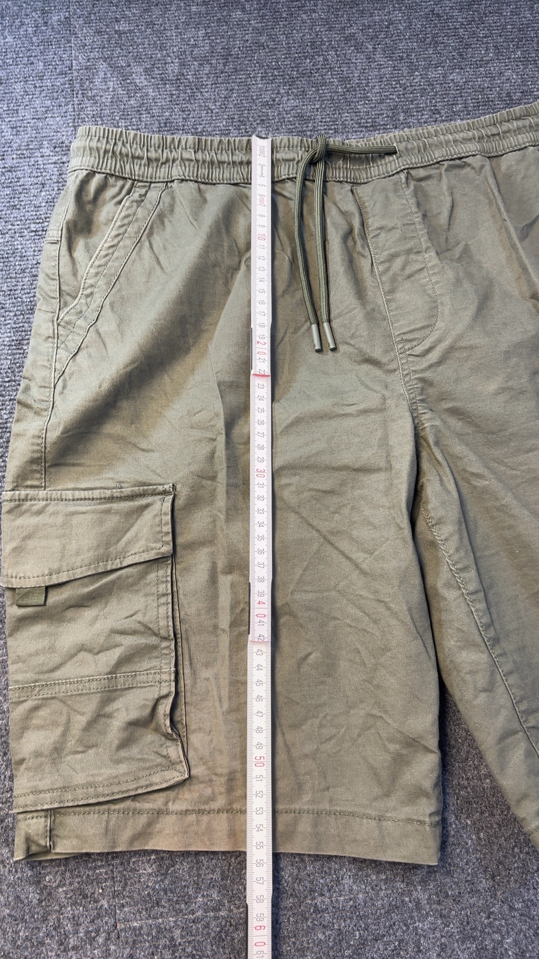 Primark Khaki Cargo Shorts XL Elastic Waistband Lightweight image 5