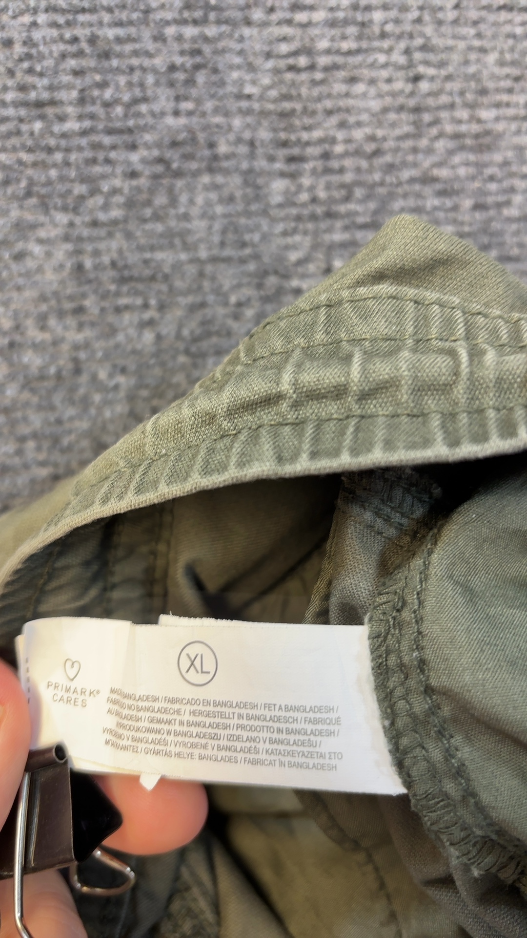Primark Khaki Cargo Shorts XL Elastic Waistband Lightweight image 6