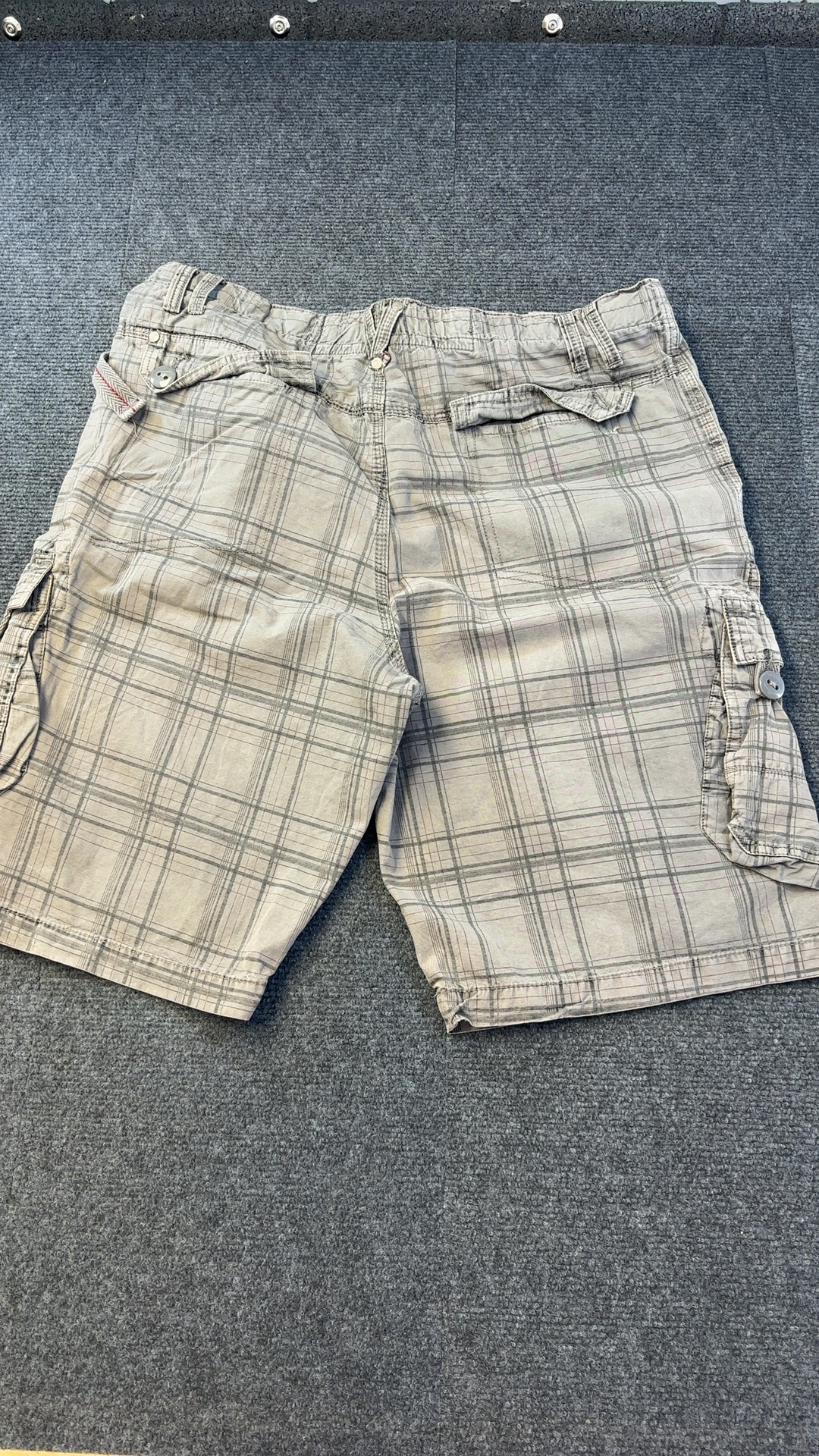 Burton Grey Checked Cargo Shorts Waist 36 image 2