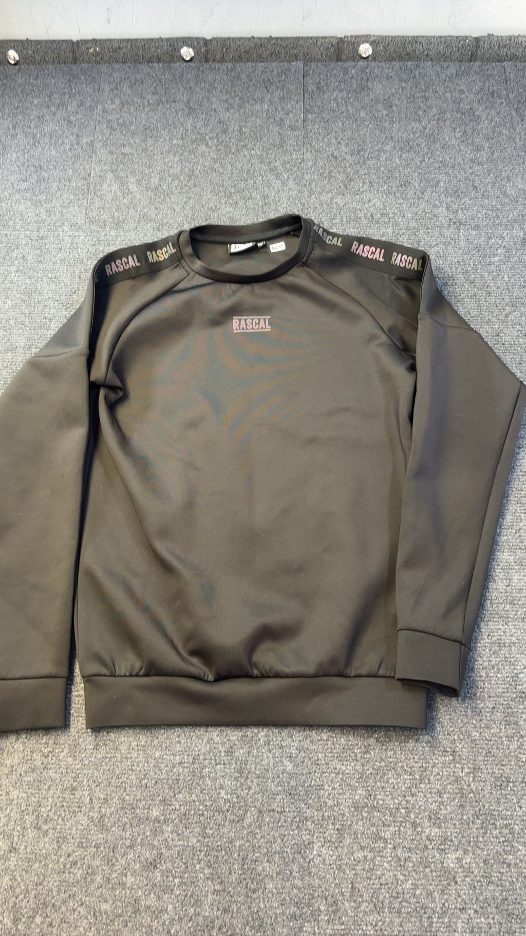 Rascal Black Kids Sweatshirt 13-14 Years Colourful Logo Tape
