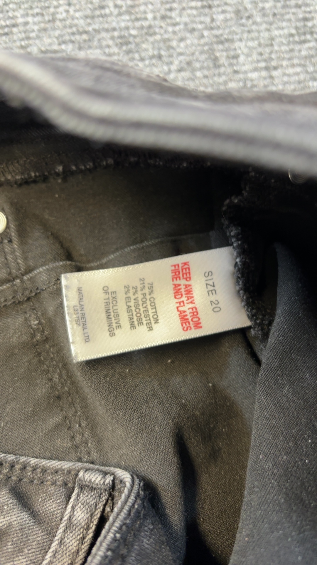 Unbranded Grey Skinny Jeans Size 20 Cotton Blend image 3